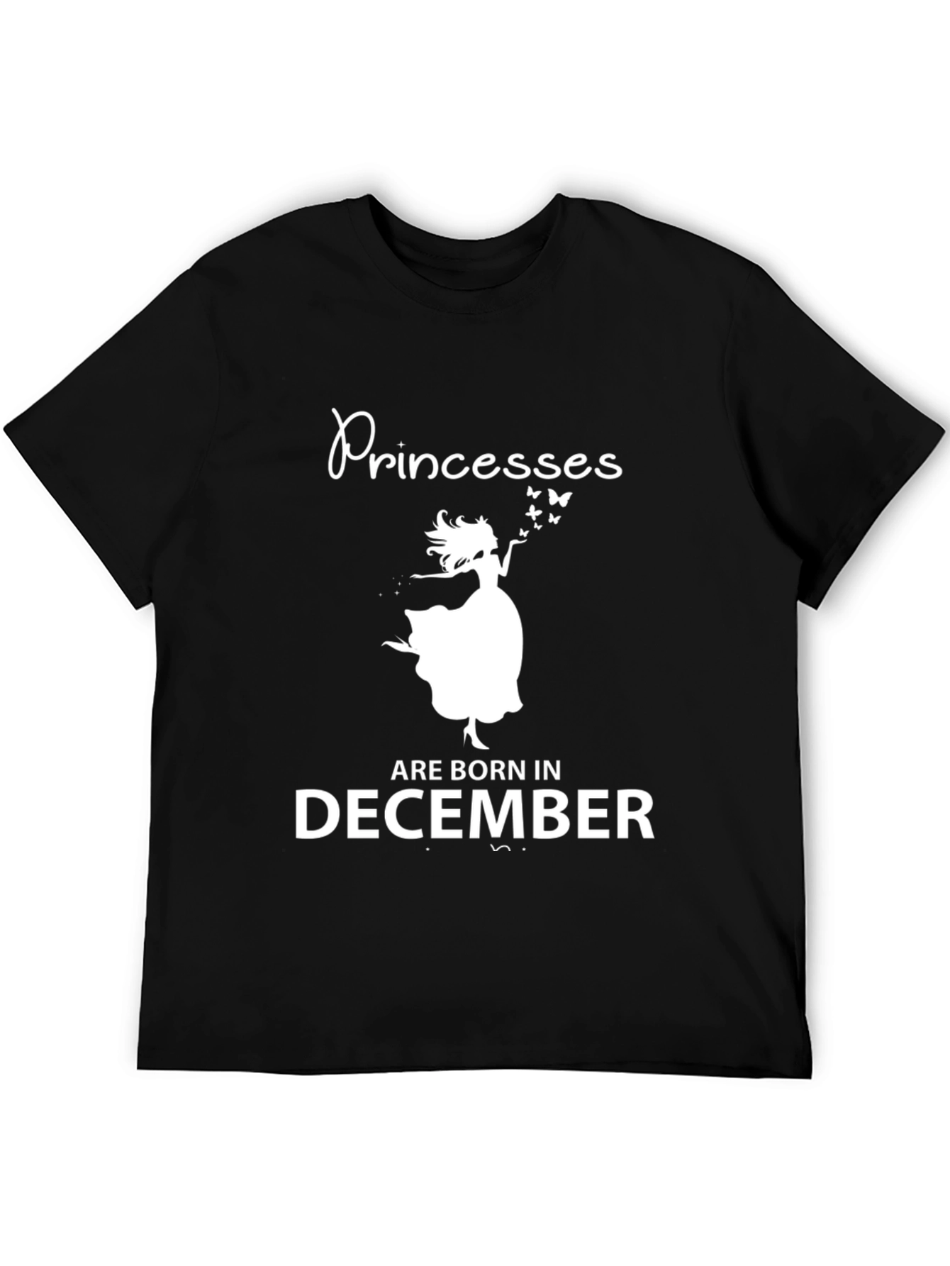 Princesses Born in December Black T-Shirt