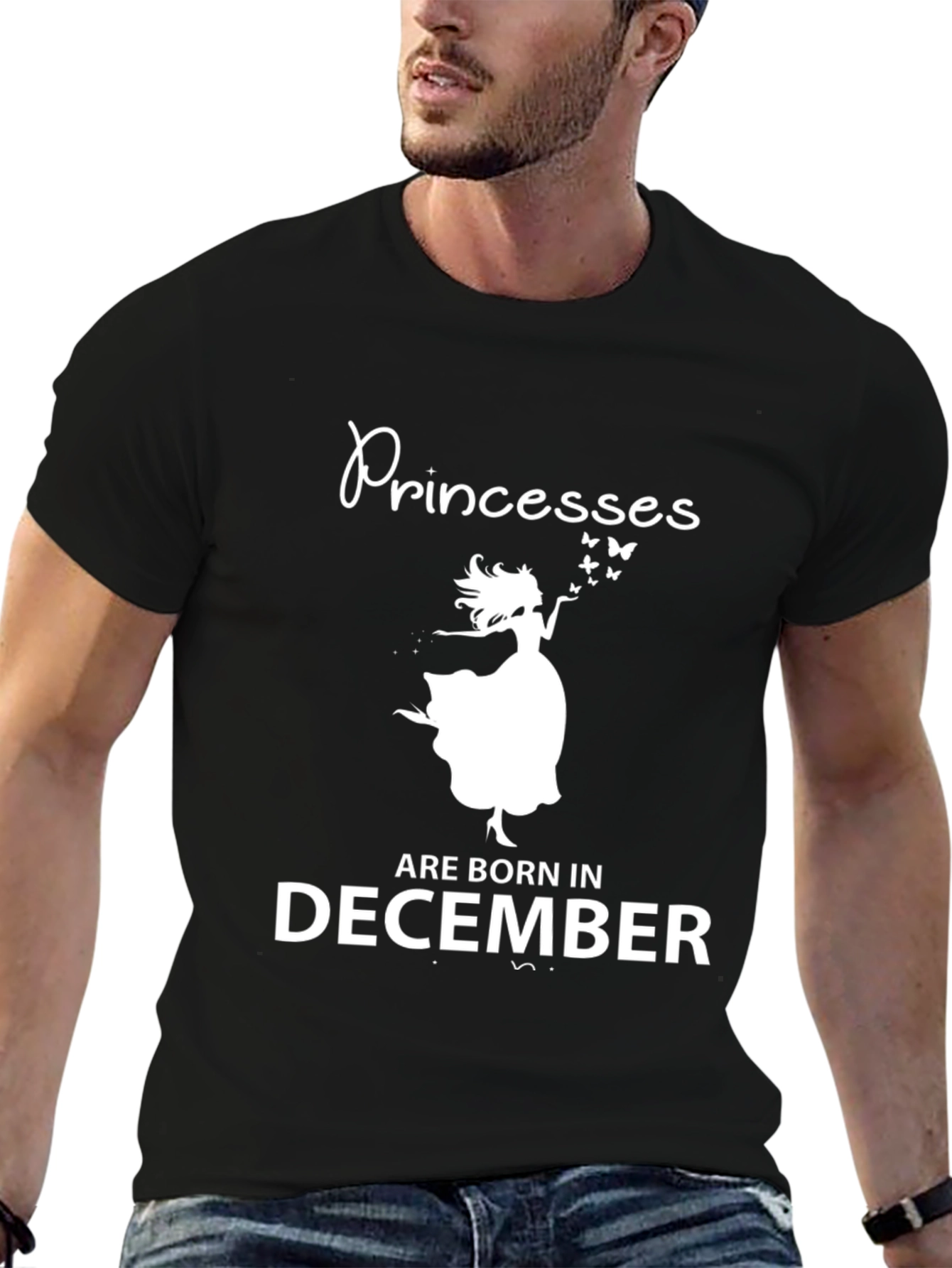 Princesses Born in December Black T-Shirt