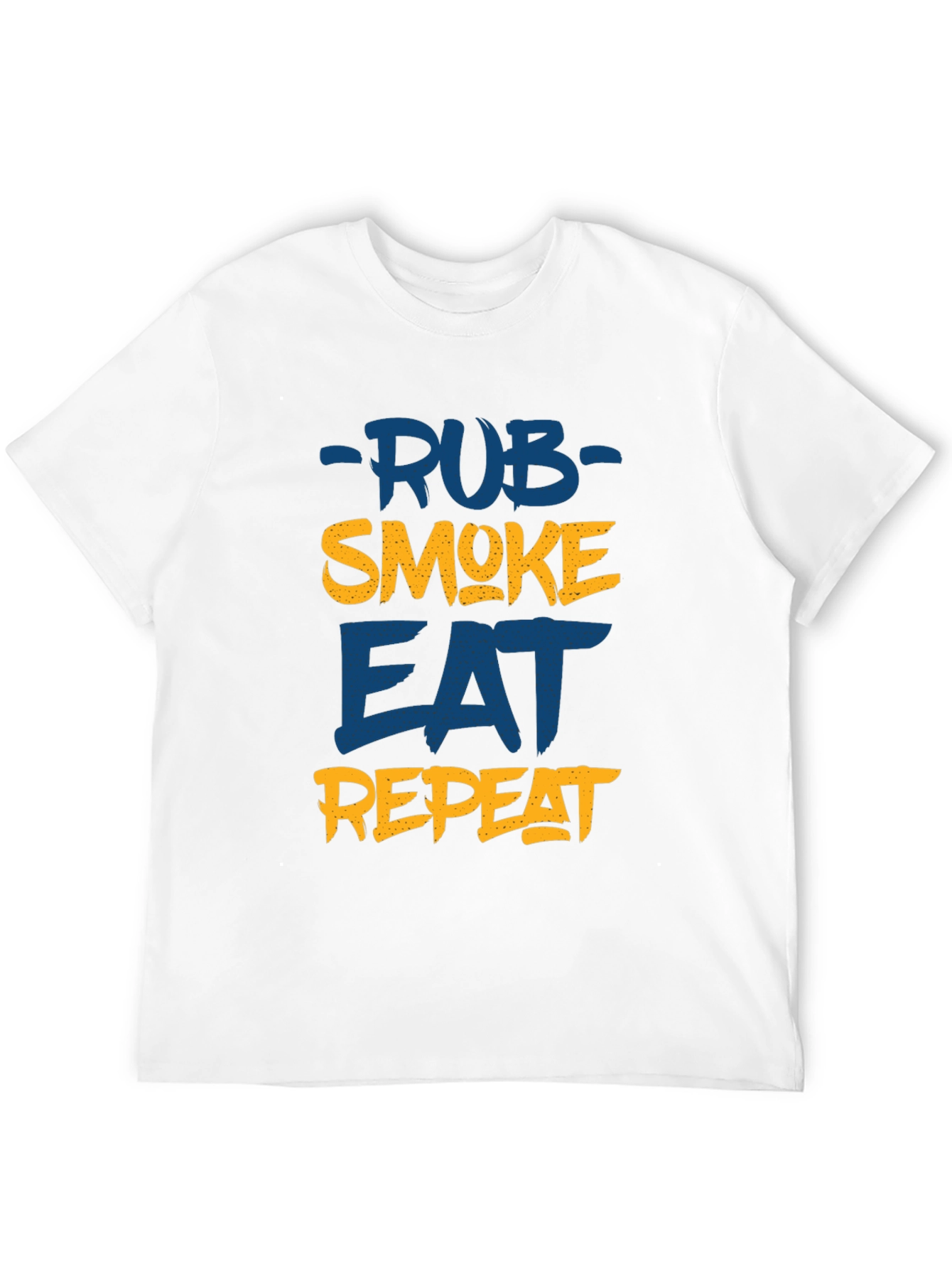 Rub Smoke Eat Repeat Mens Black T-Shirt