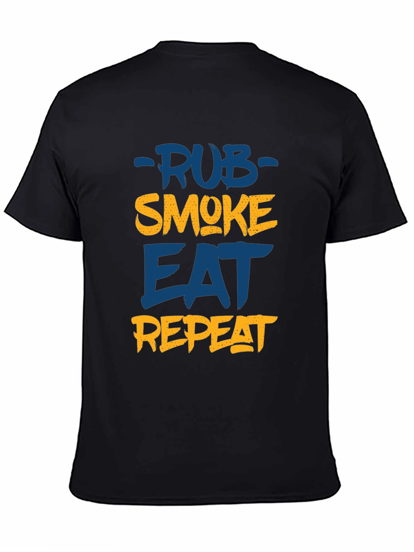 Rub Smoke Eat Repeat Mens Black T-Shirt