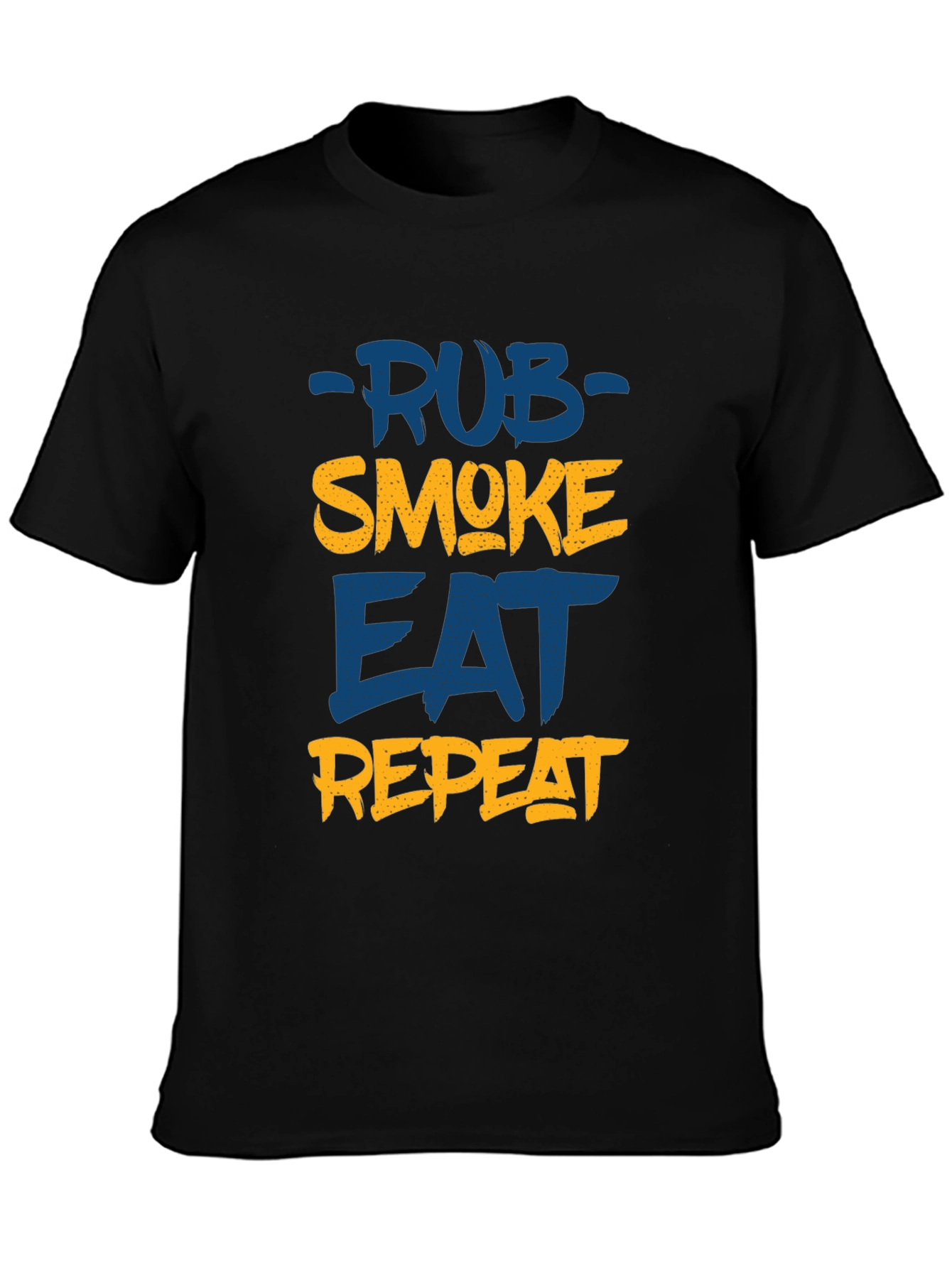 Rub Smoke Eat Repeat Mens Black T-Shirt
