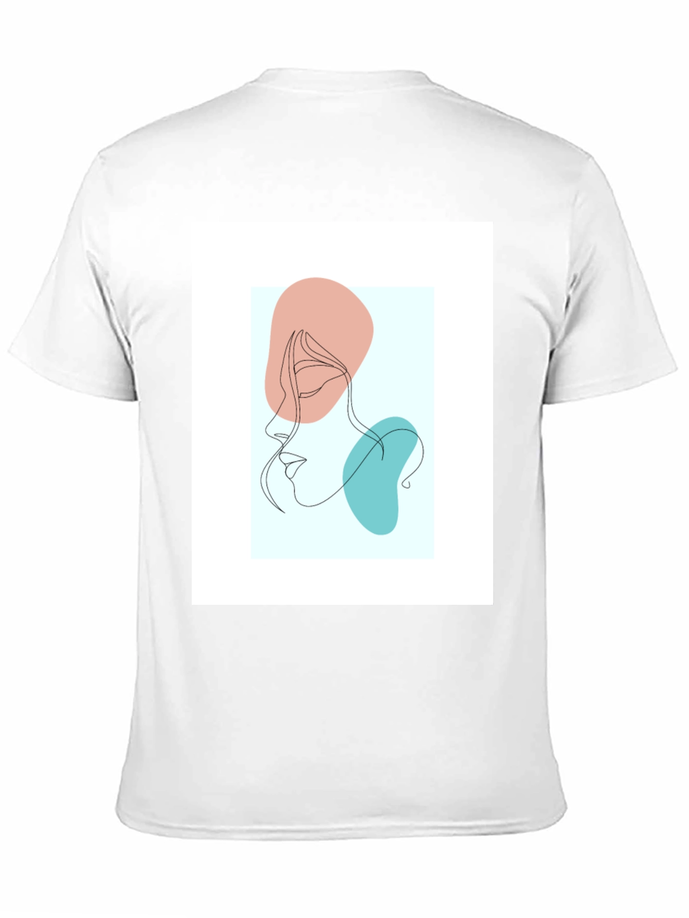 Abstract Face Line Art Black T-Shirt