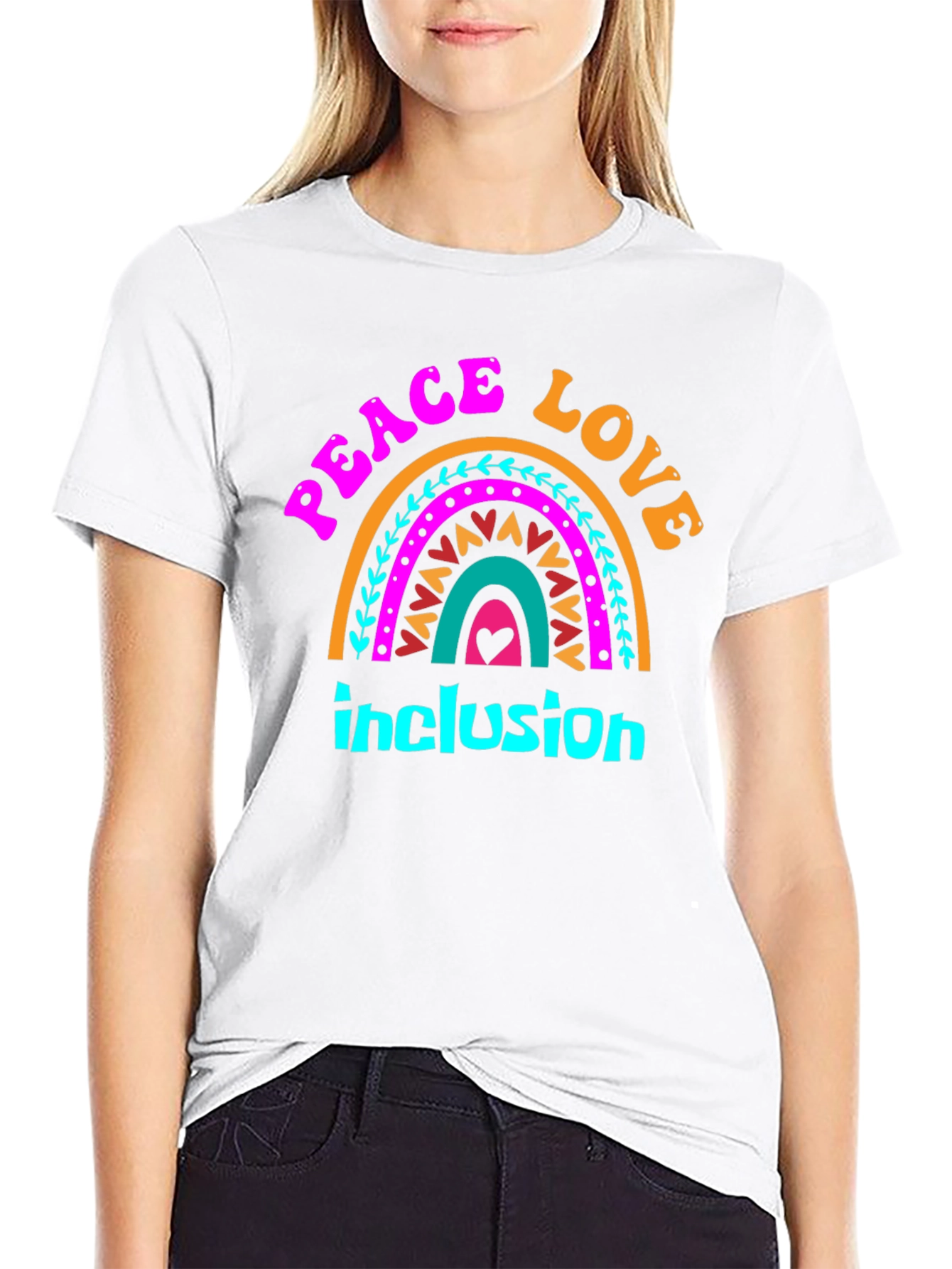 Peace Love Inclusion Graphic Tee