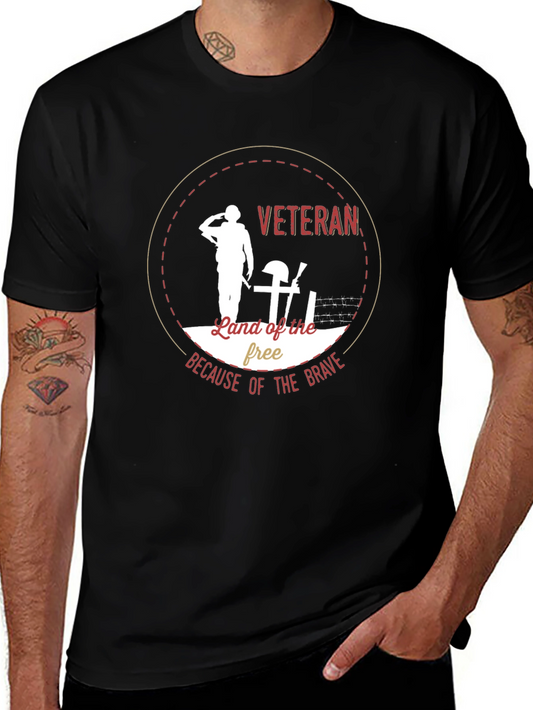 Veteran Land of the Free Graphic T-Shirt