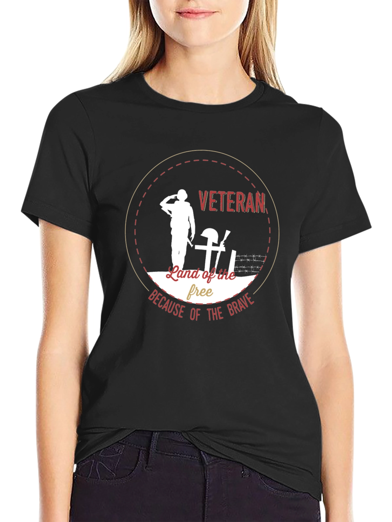 Veteran Land of the Free Graphic T-Shirt