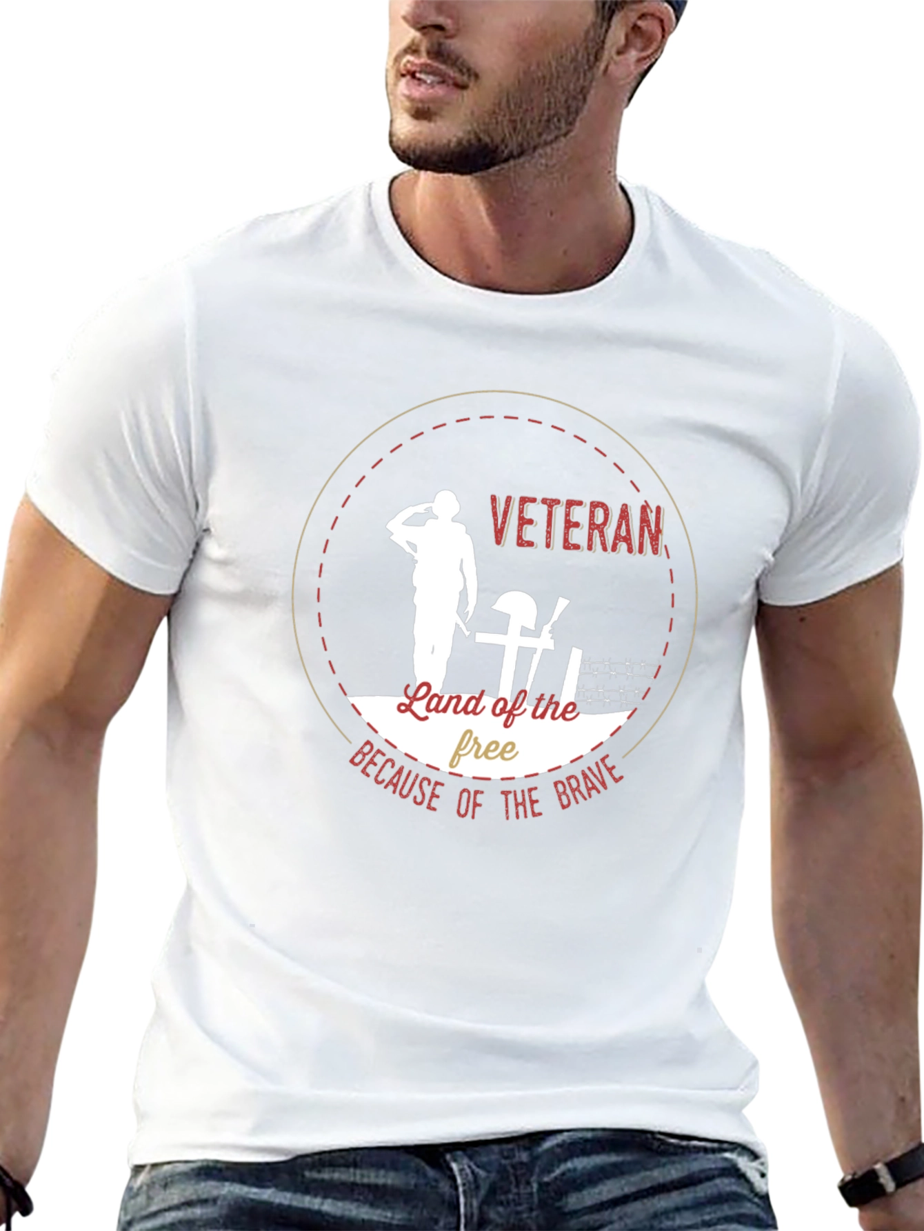 Veteran Land of the Free Graphic T-Shirt