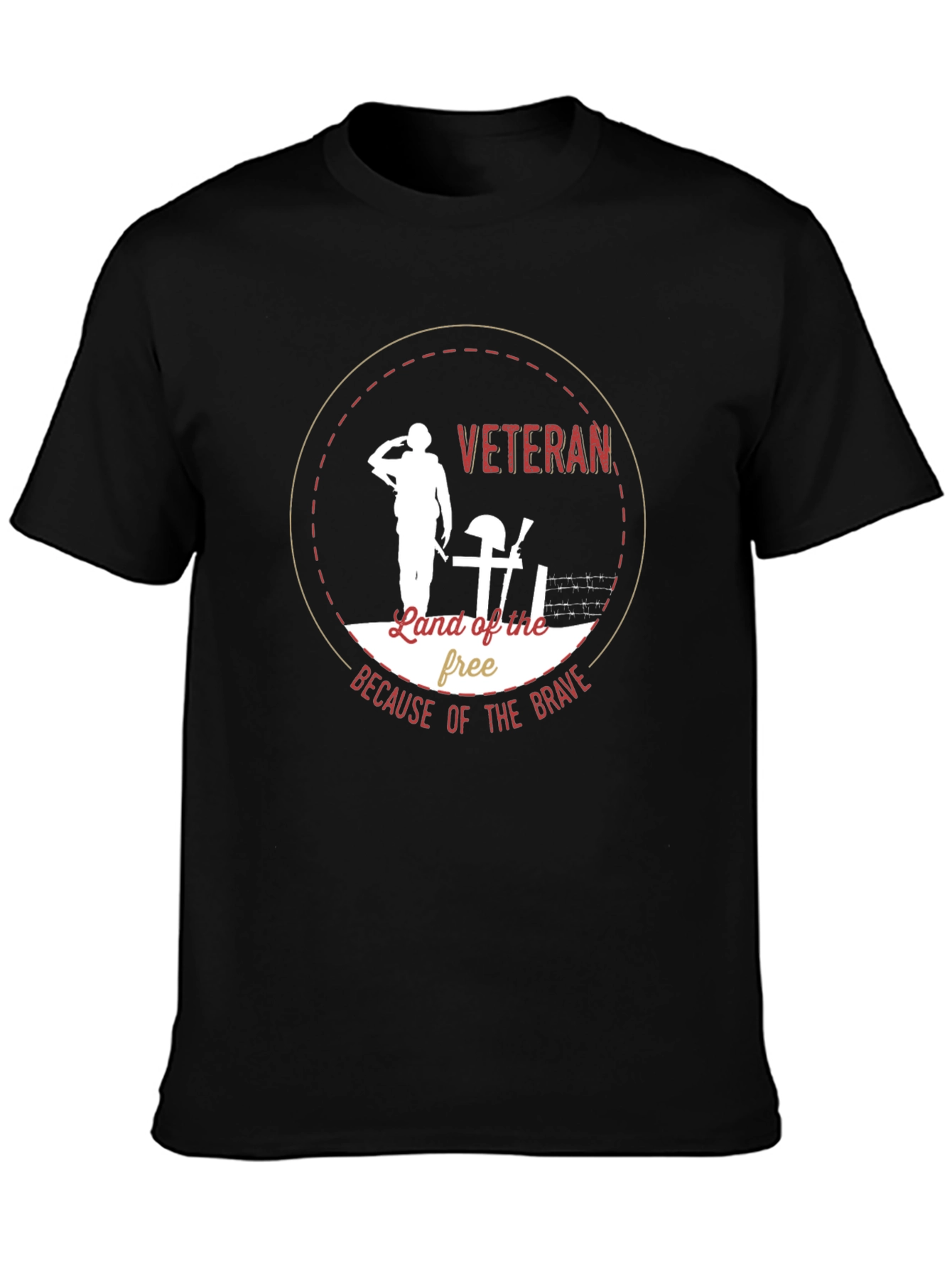 Veteran Land of the Free Graphic T-Shirt