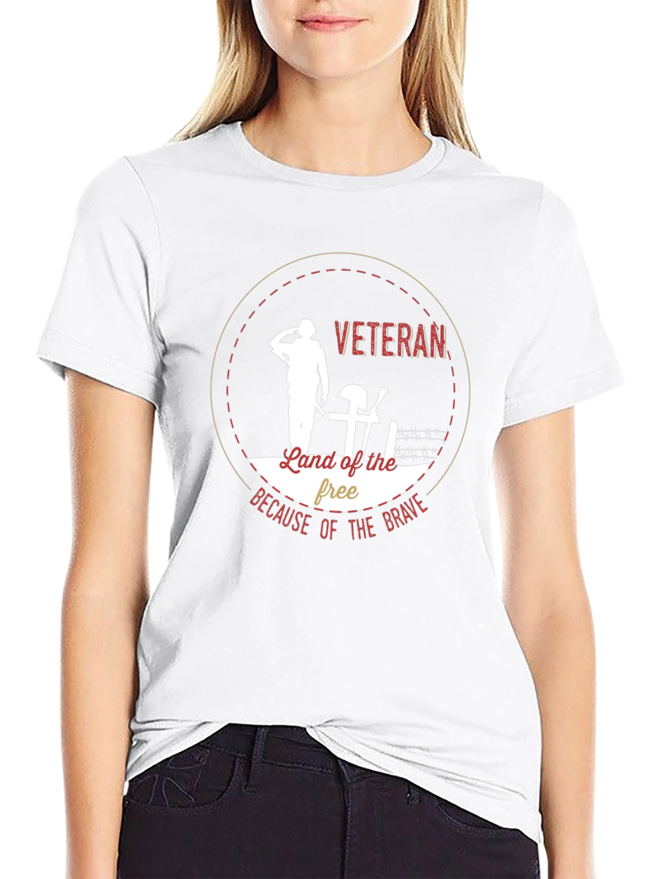 Veteran Land of the Free Graphic T-Shirt