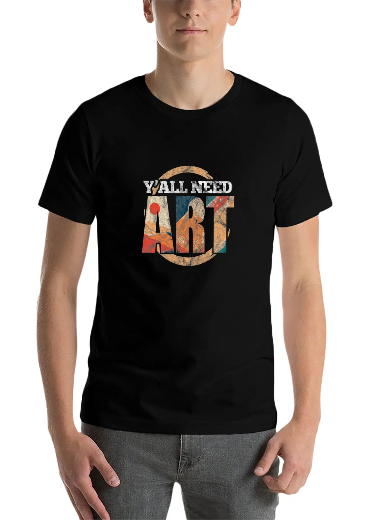 Y'All Need Art Art Teacher Lightweight Cotton T-Shirt – Daily Comfort Graphic Shirt