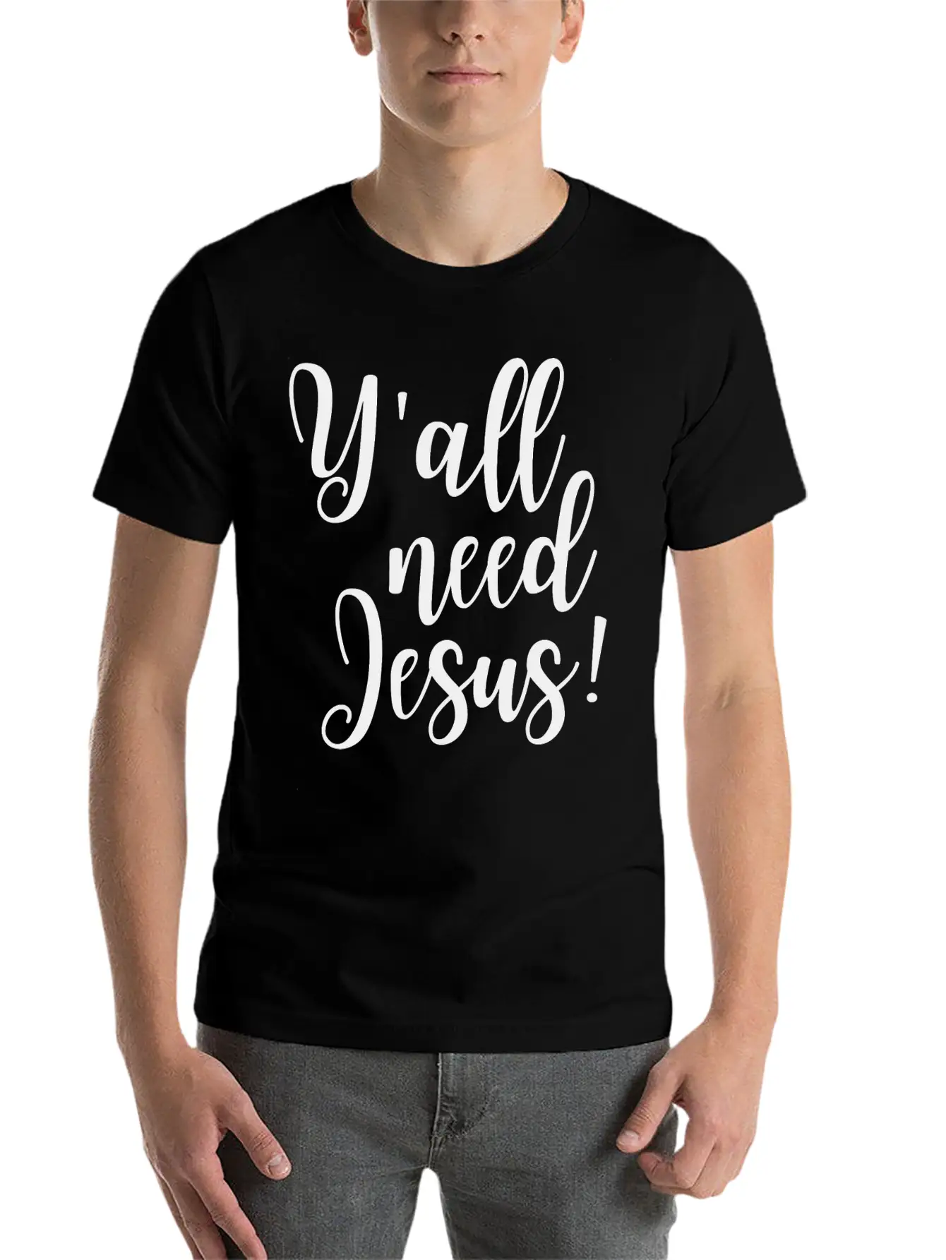 Y'all Need Jesus Lightweight Cotton T-Shirt – Daily Comfort Graphic Shirt