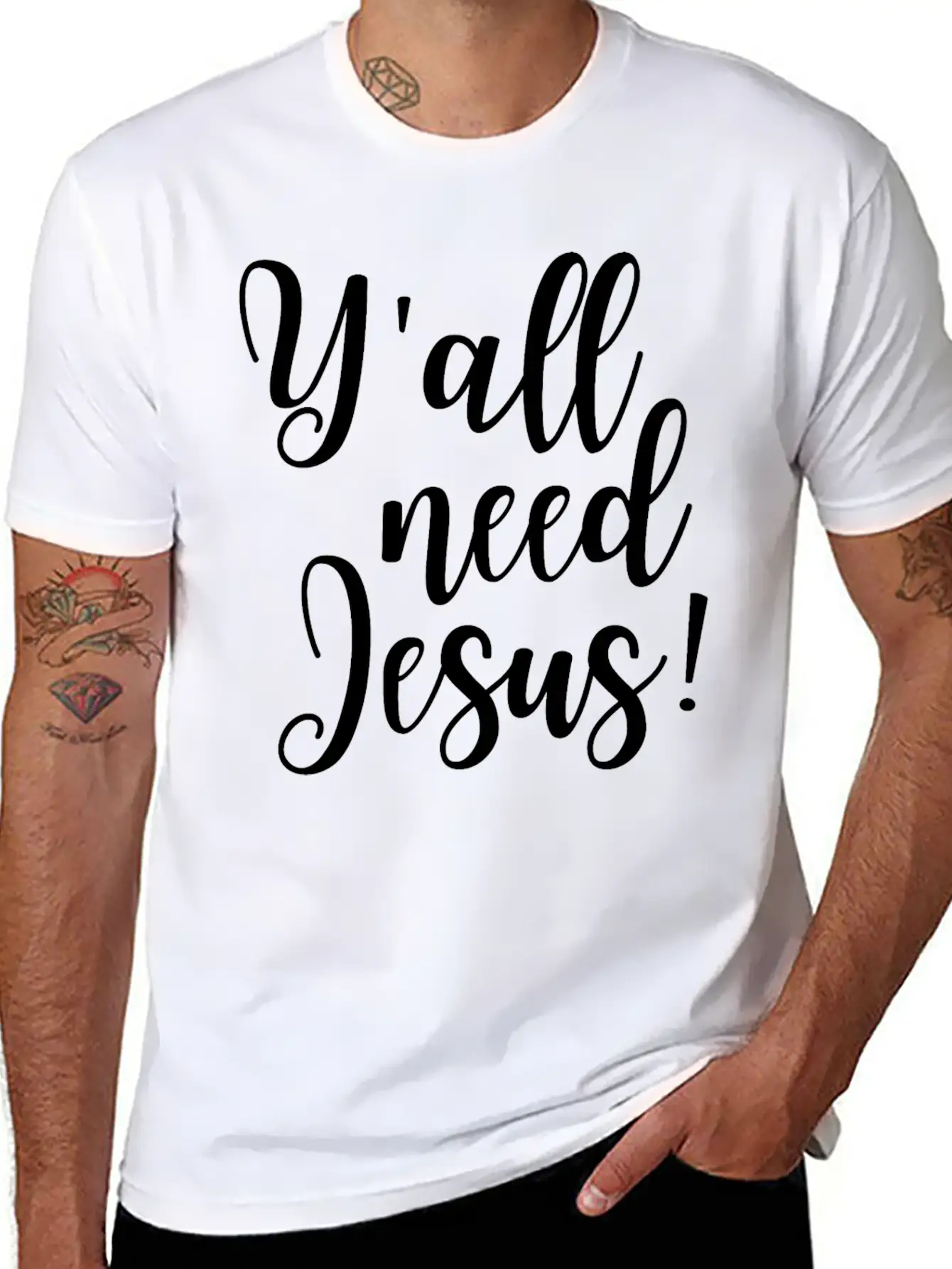 Y'all Need Jesus Lightweight Cotton T-Shirt – Daily Comfort Graphic Shirt