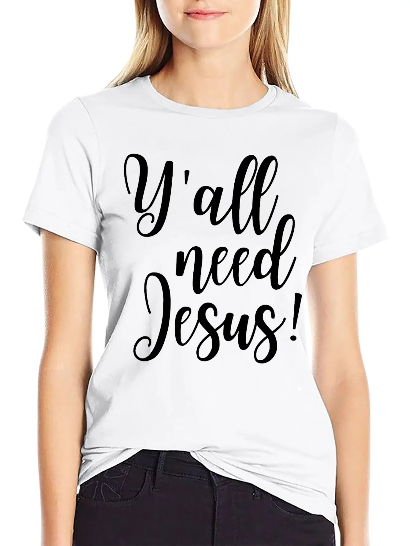 Y'all Need Jesus Lightweight Cotton T-Shirt – Daily Comfort Graphic Shirt