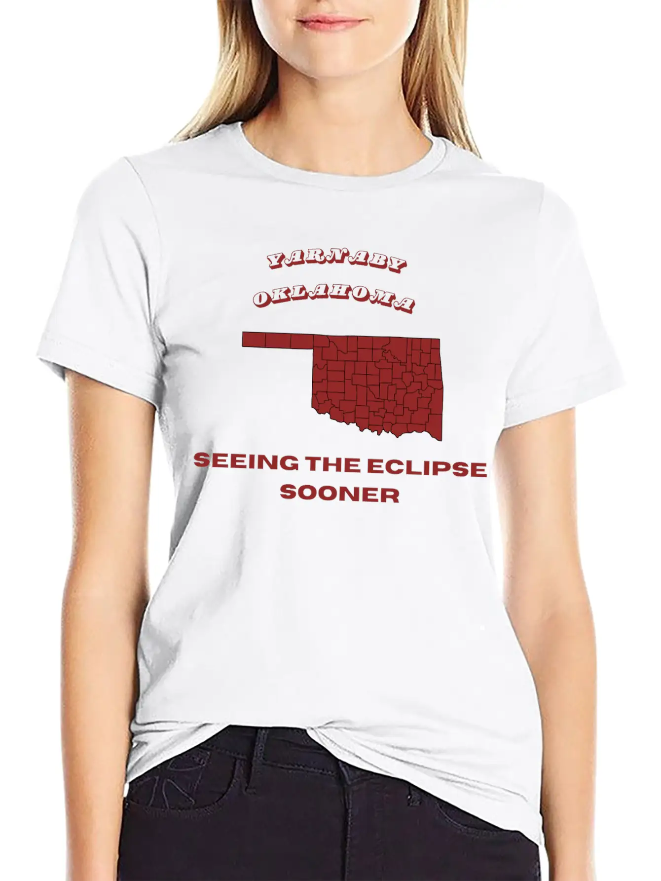 Yarnaby Oklahoma Solar Eclipse Lightweight Cotton T-Shirt – Daily Comfort Graphic Shirt