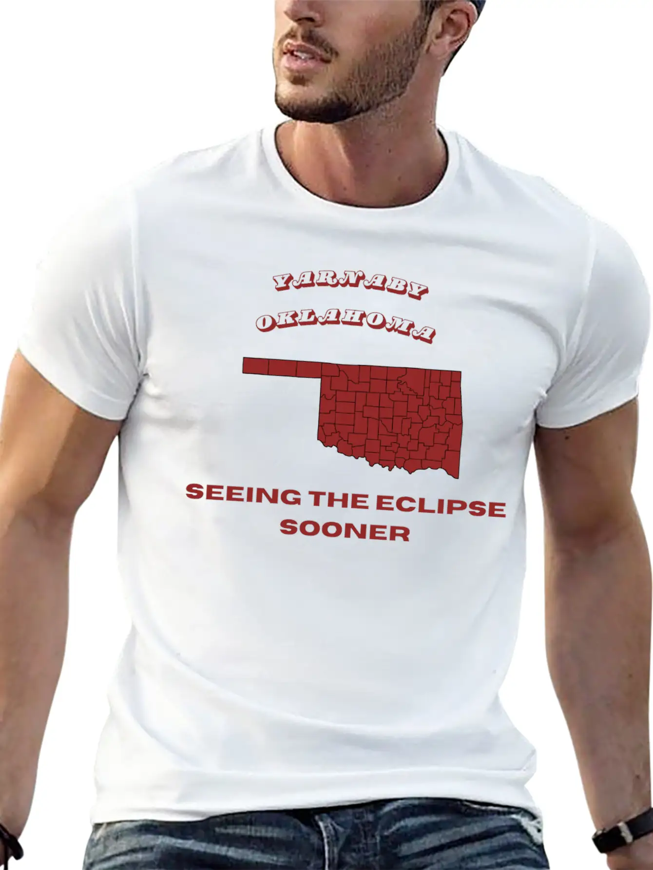Yarnaby Oklahoma Solar Eclipse Lightweight Cotton T-Shirt – Daily Comfort Graphic Shirt