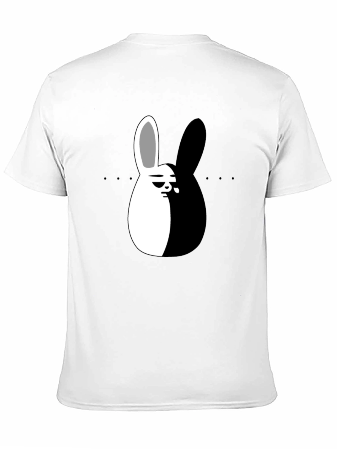 Yin Yang Rabbit Graphic T-Shirt - Black Casual Tee