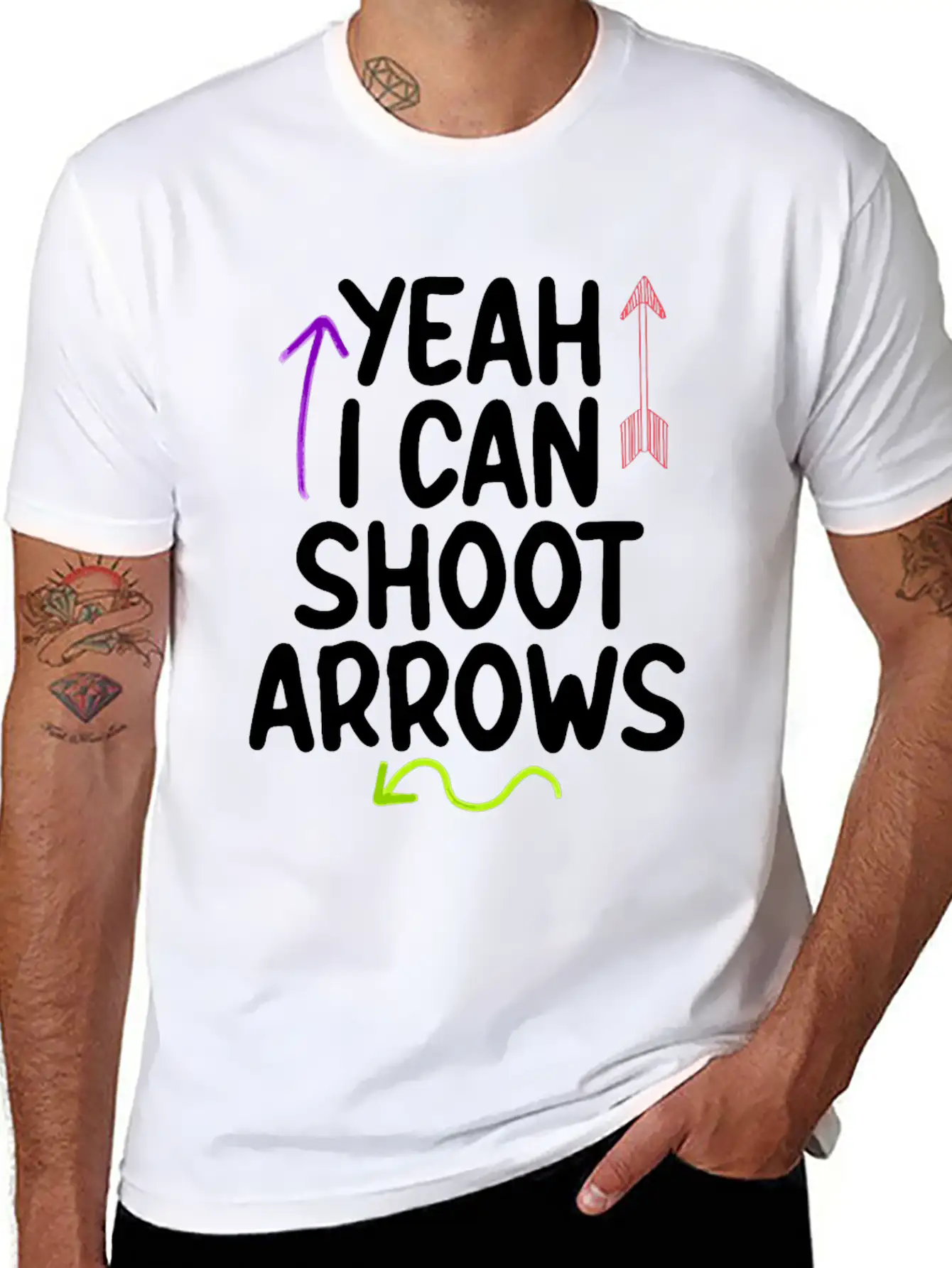 Yeah I Can Shoot Arrows 2 Lightweight Cotton T-Shirt – Daily Comfort Graphic Shirt