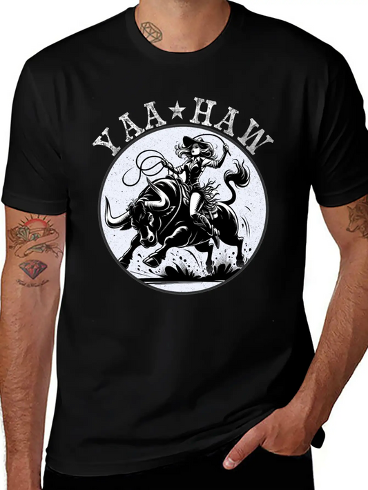 Yeehaw Howdy Girl Riding Shirt Unisex Casual T-Shirt – Clean Design For Daily Comfort