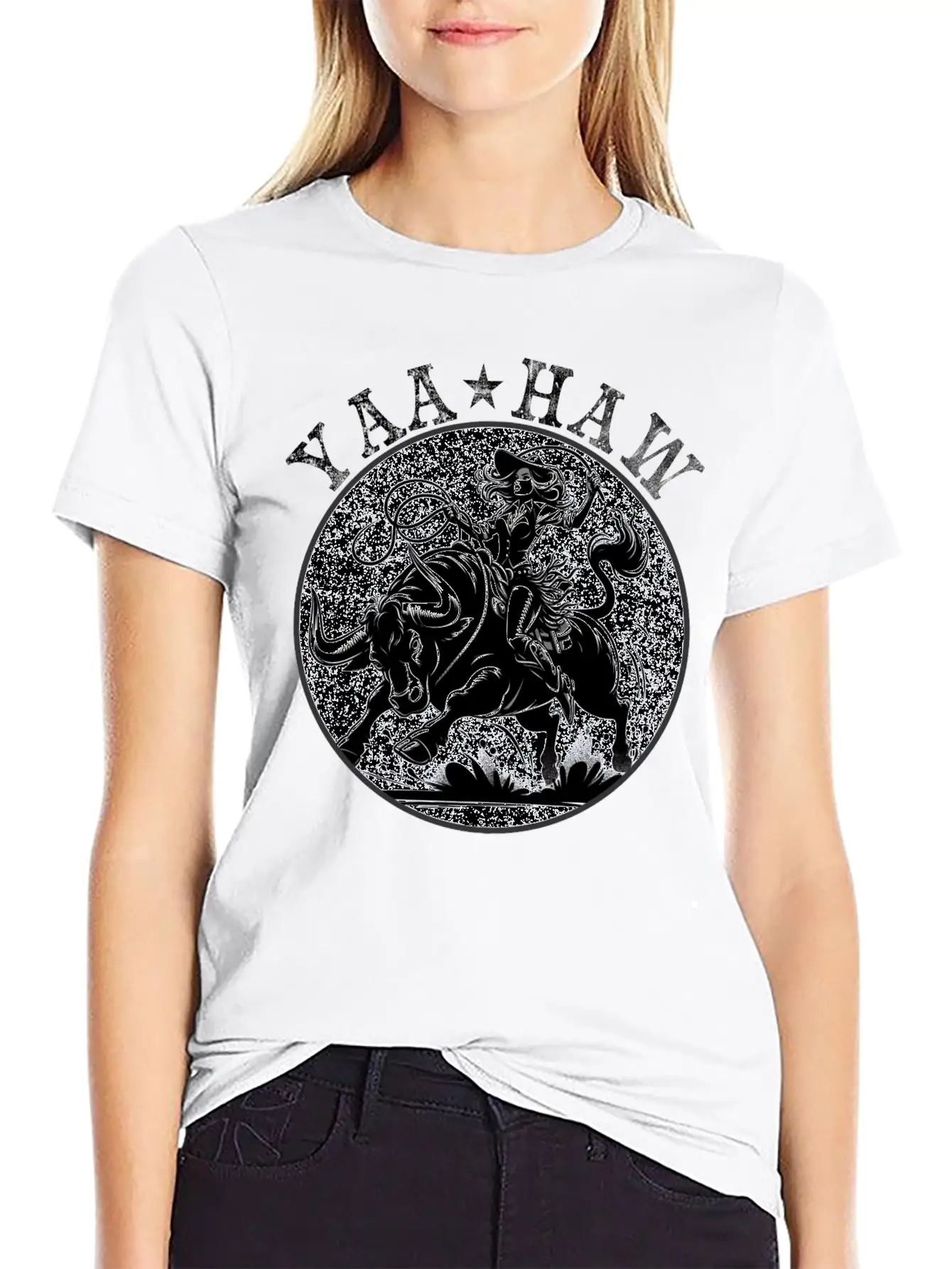 Yeehaw Howdy Girl Riding Shirt Unisex Casual T-Shirt – Clean Design For Daily Comfort