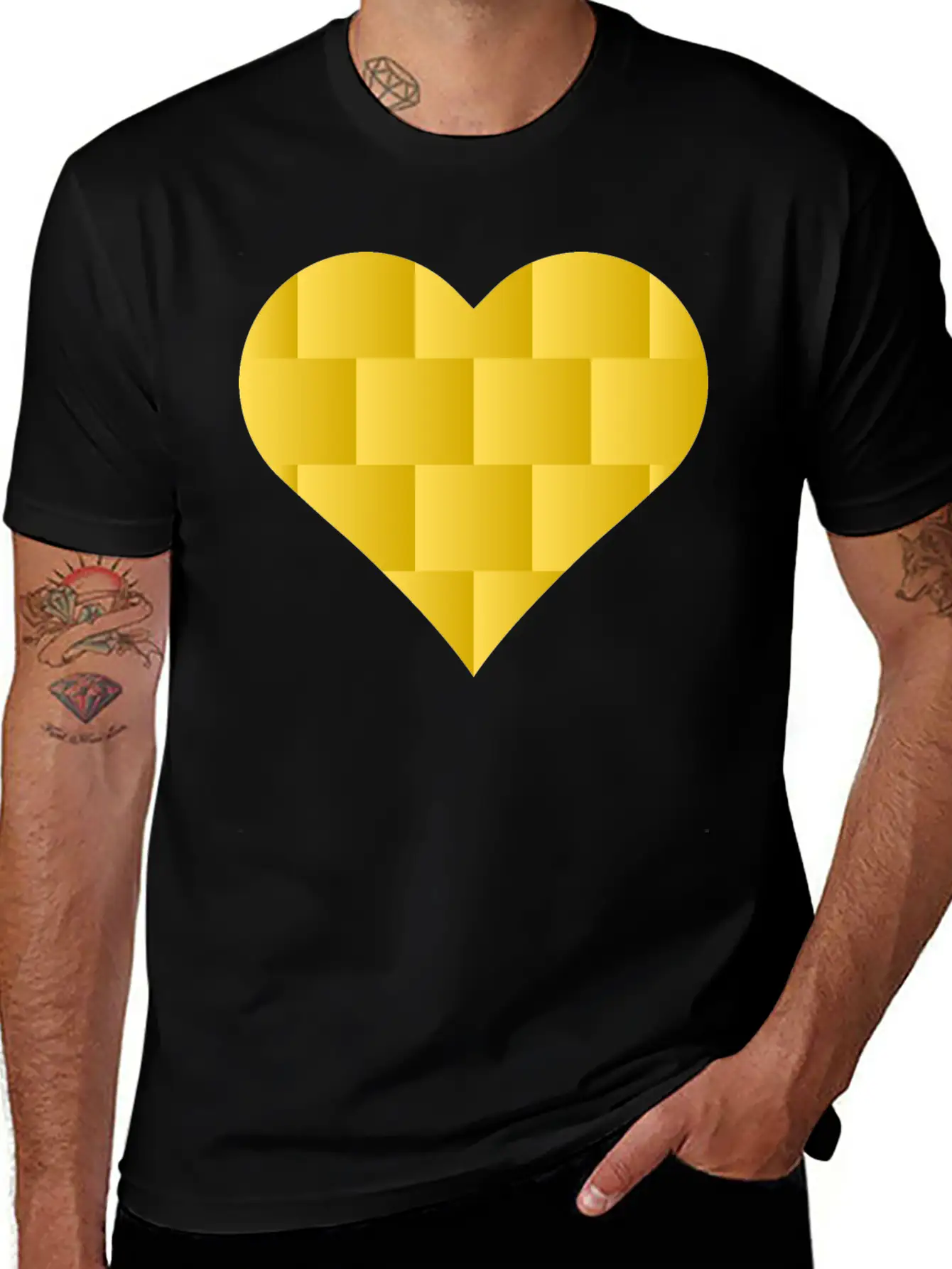 Yellow Cute Heart Icon Basic Graphic T-Shirt – Daily Comfort In Soft Cotton