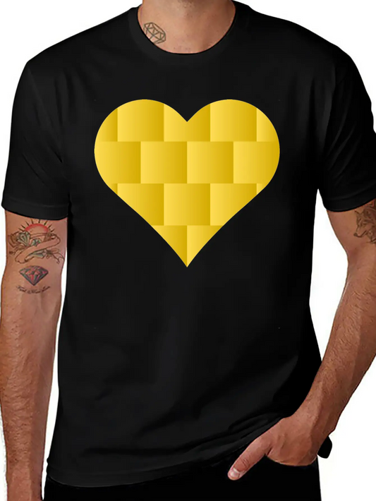 Yellow Cute Heart Icon Basic Graphic T-Shirt – Daily Comfort In Soft Cotton