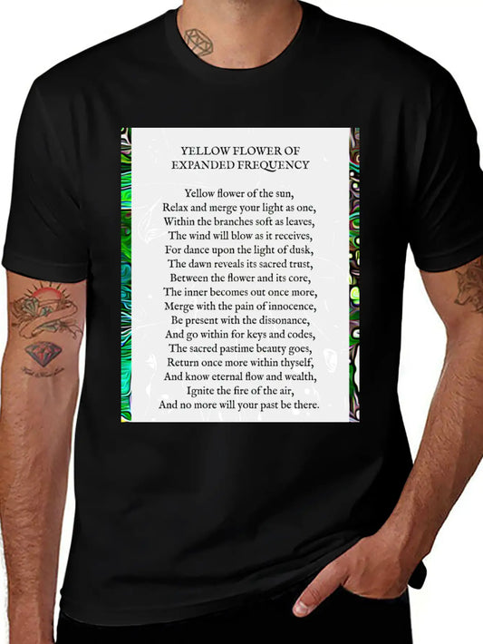 Yellow Flower Of Expanded Frequency Poem Relaxed Everyday Tee – Lightweight And Durable Cotton