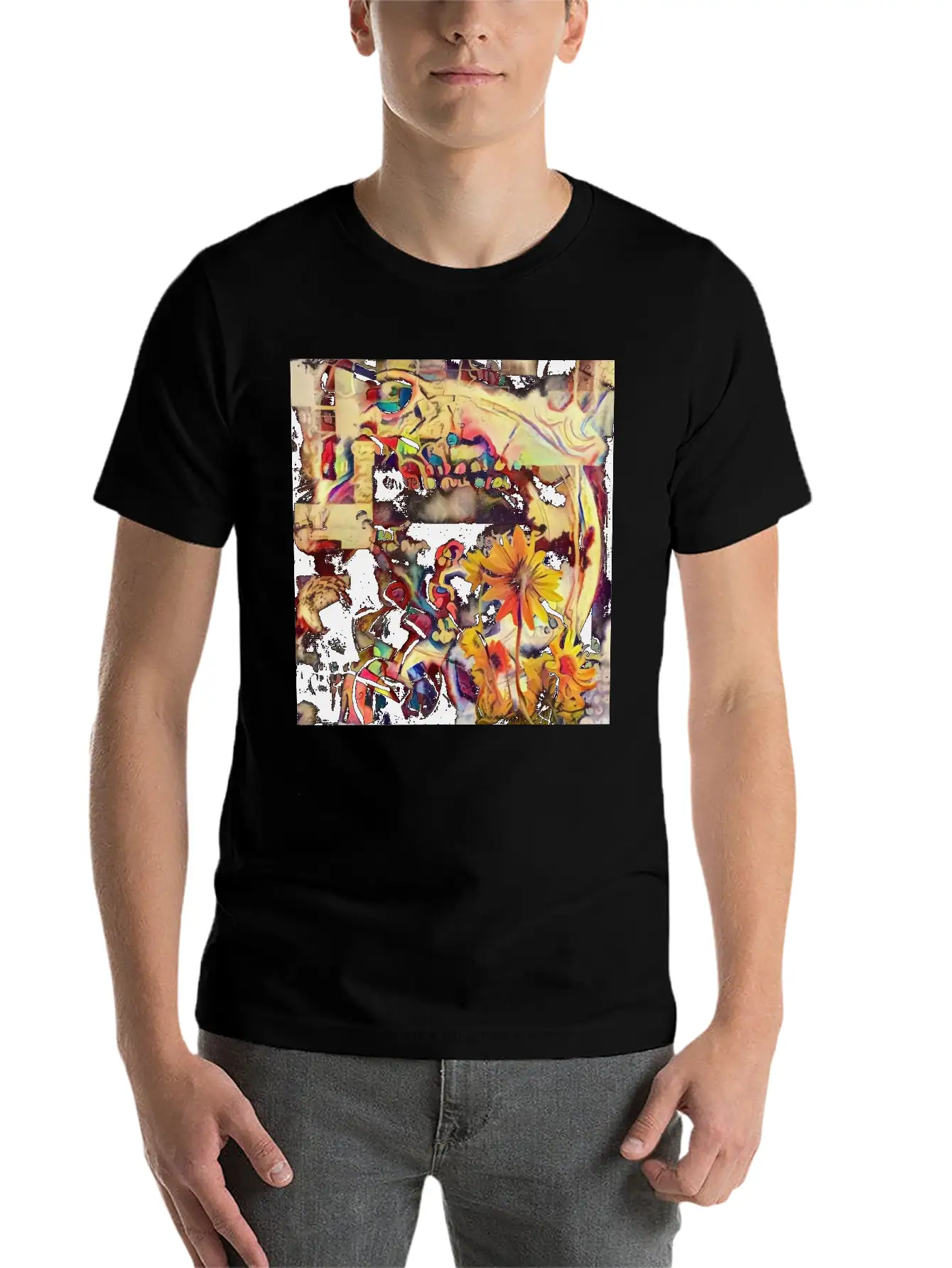 Yellow Flowers Classic Fit Graphic Tee For Daily Comfort – Unisex Cotton Shirt