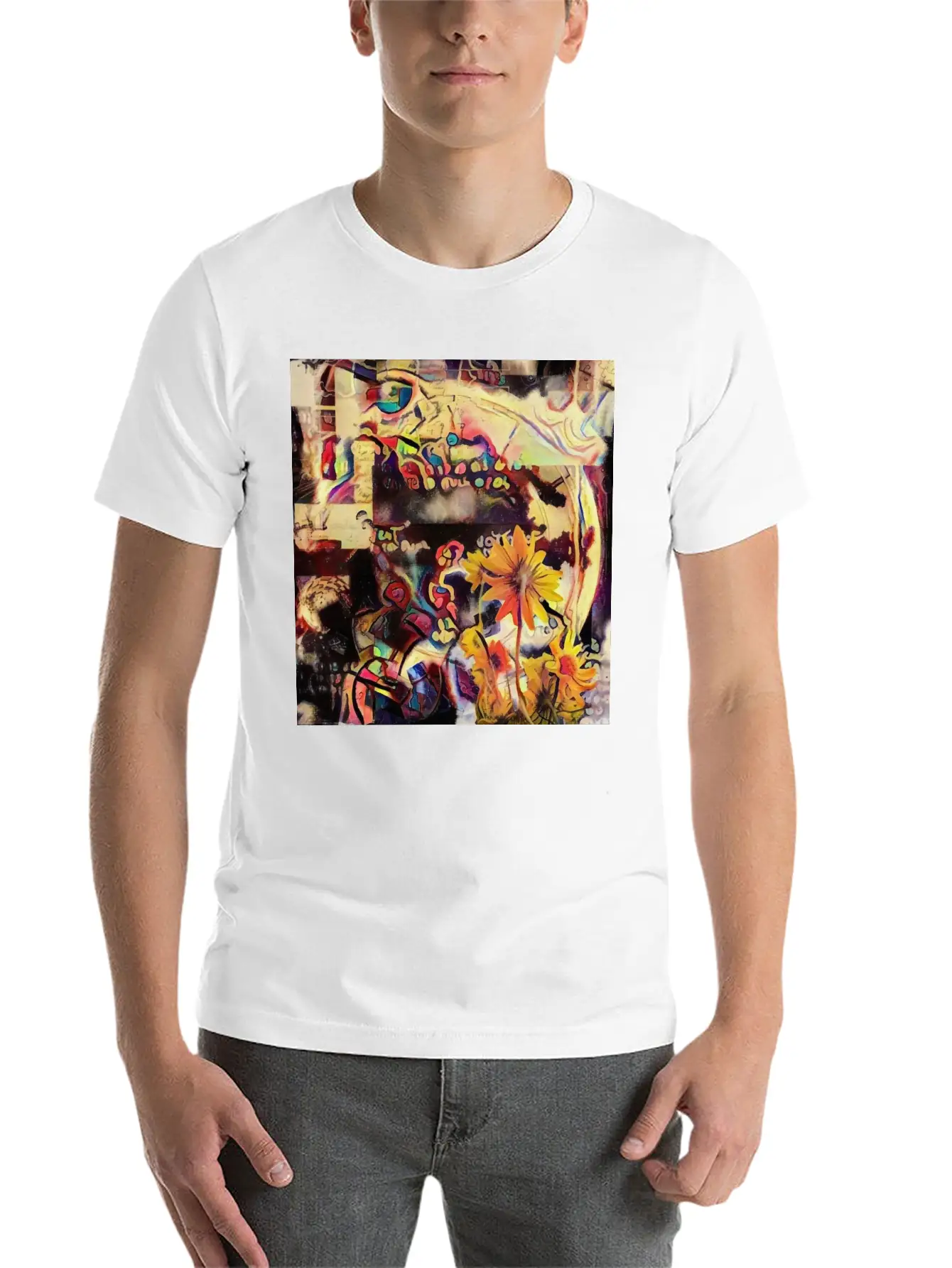 Yellow Flowers Classic Fit Graphic Tee For Daily Comfort – Unisex Cotton Shirt
