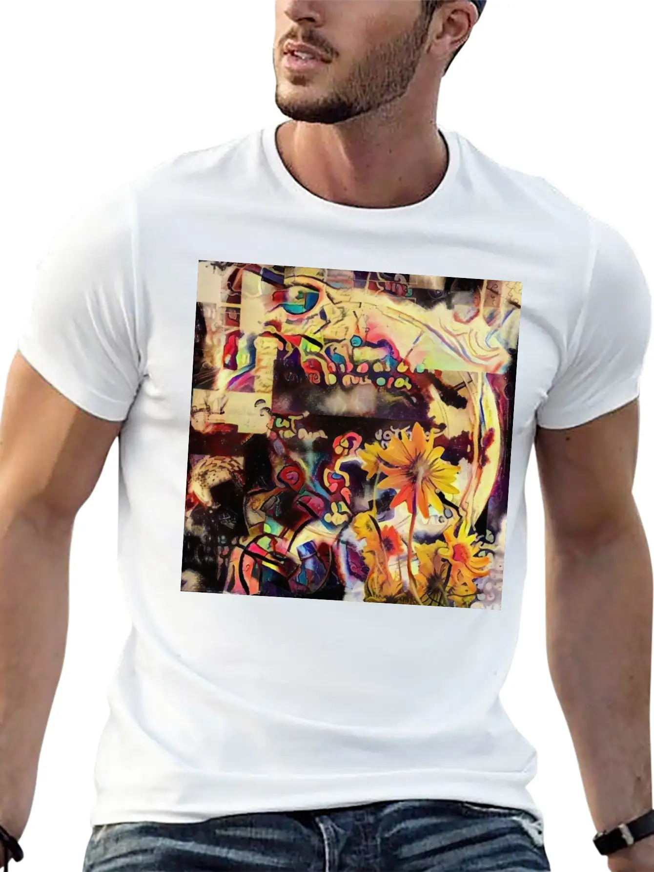 Yellow Flowers Classic Fit Graphic Tee For Daily Comfort – Unisex Cotton Shirt