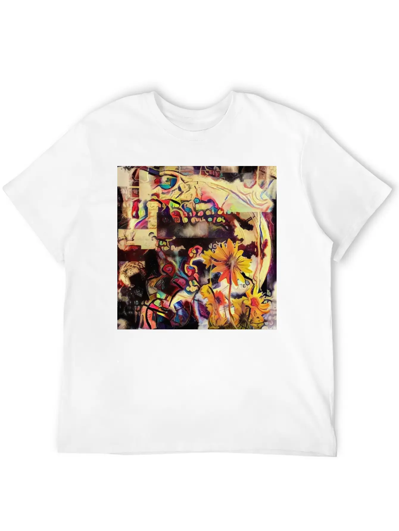 Yellow Flowers Classic Fit Graphic Tee For Daily Comfort – Unisex Cotton Shirt