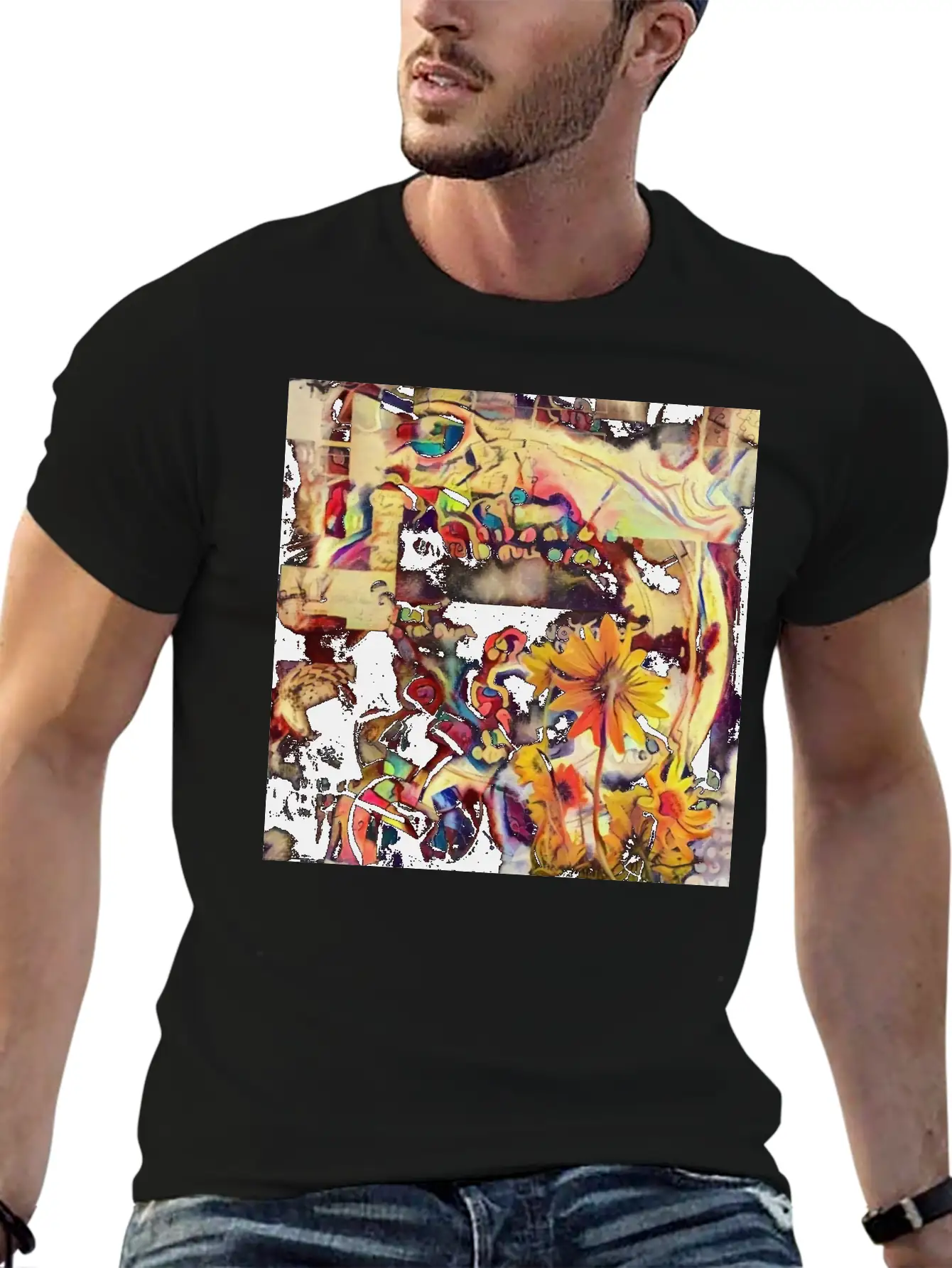 Yellow Flowers Classic Fit Graphic Tee For Daily Comfort – Unisex Cotton Shirt