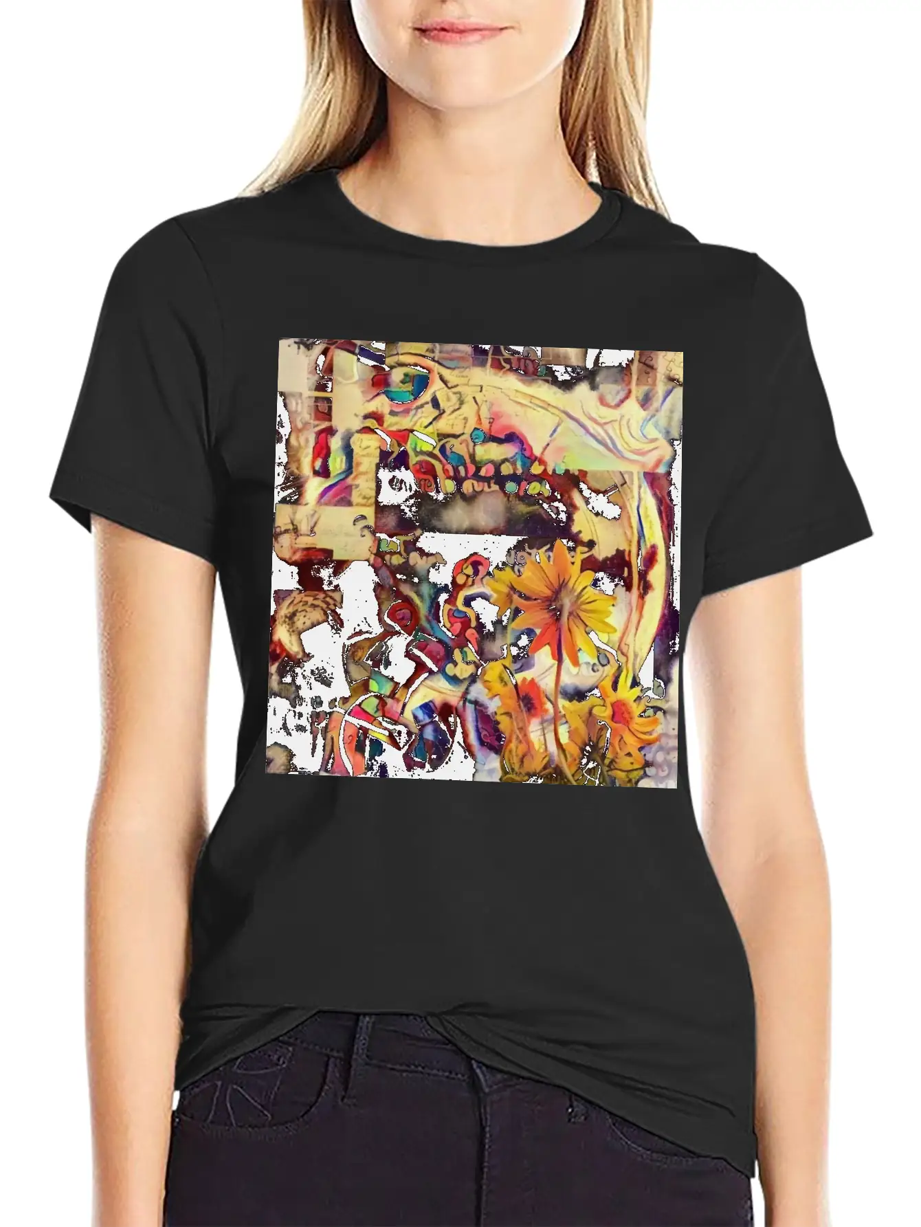 Yellow Flowers Classic Fit Graphic Tee For Daily Comfort – Unisex Cotton Shirt