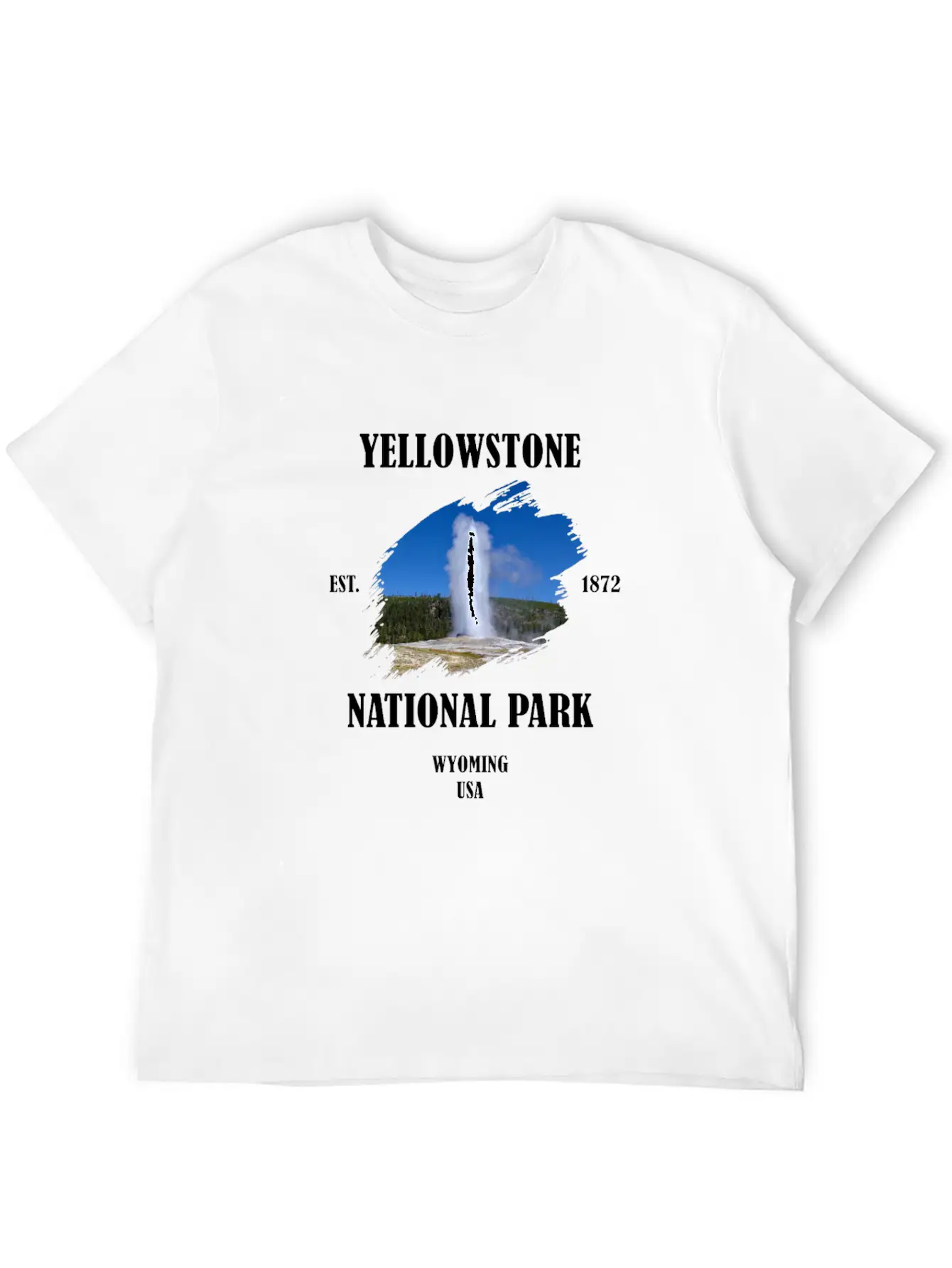 Yellowstone National Park Wyoming USA Geyser Bison Unisex Casual T-Shirt ��� Clean Design For Daily Comfort