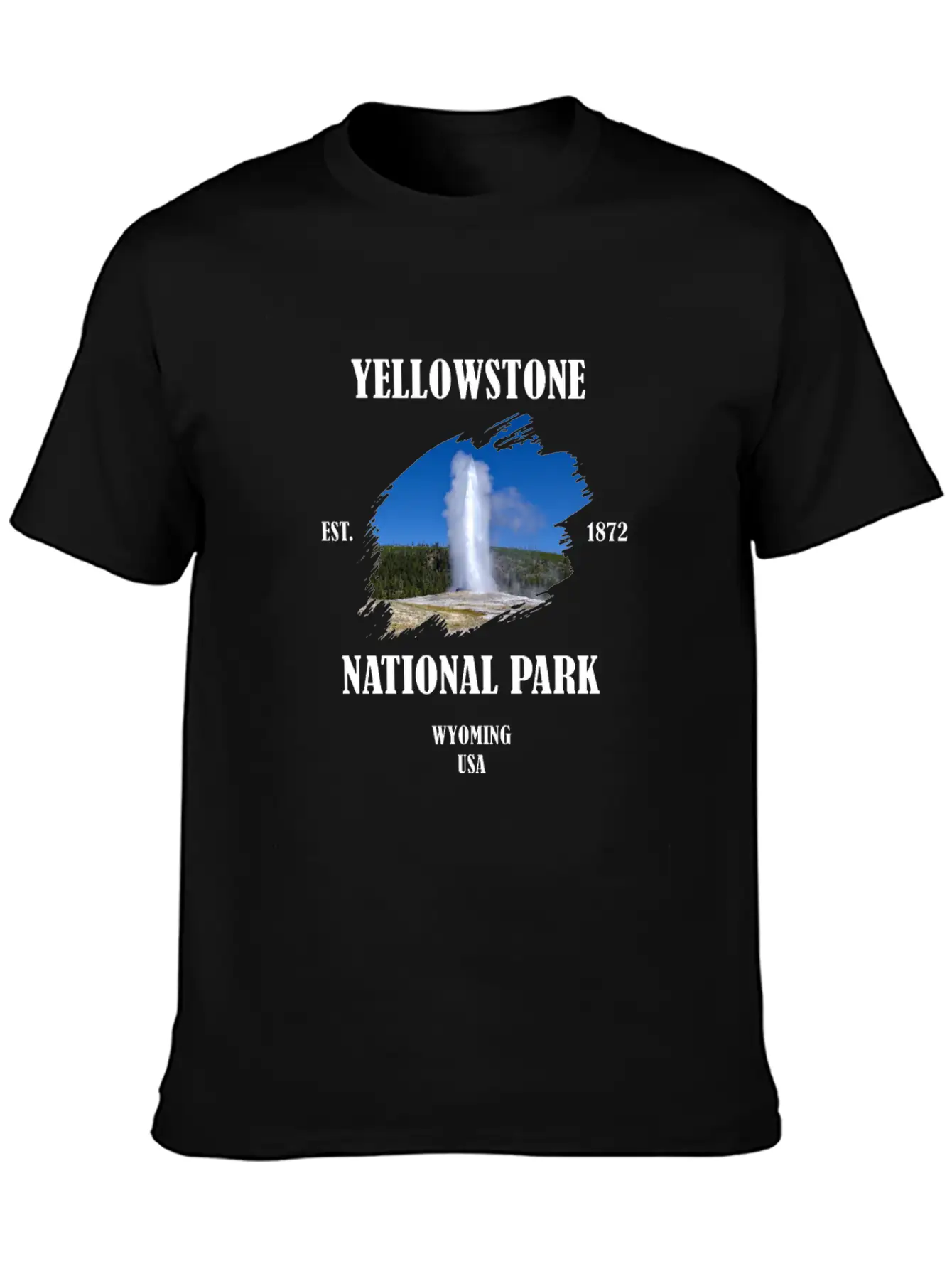 Yellowstone National Park Wyoming USA Geyser Bison Unisex Casual T-Shirt ��� Clean Design For Daily Comfort