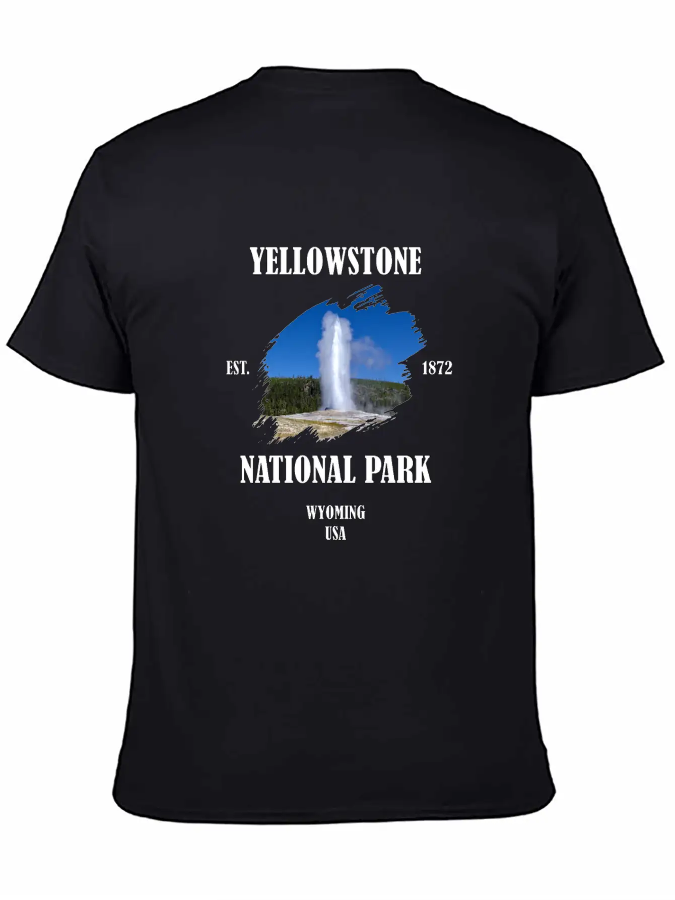 Yellowstone National Park Wyoming USA Geyser Bison Unisex Casual T-Shirt ��� Clean Design For Daily Comfort