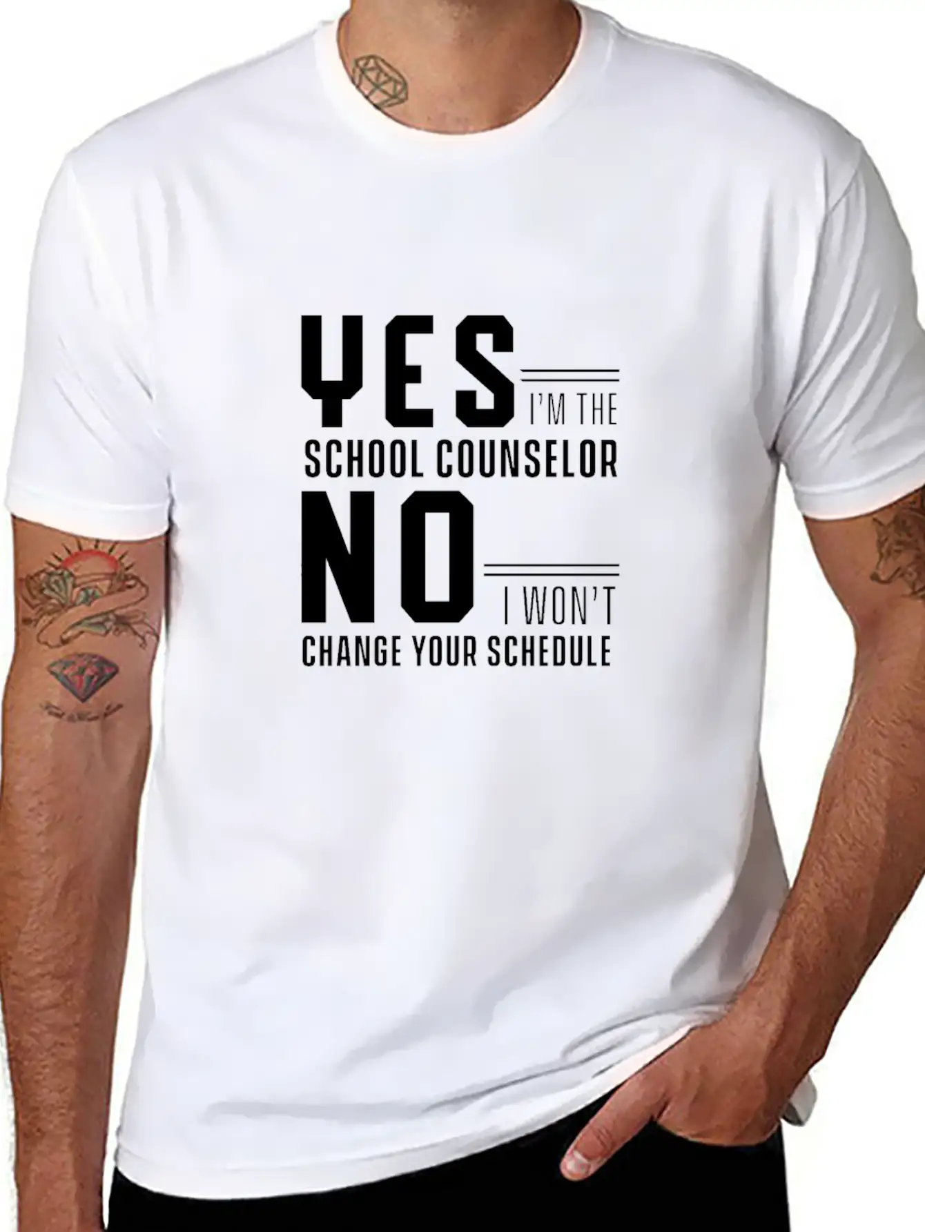 Yes I'm School Counselor No I Wont Change Schedule Classic Fit Graphic Tee For Daily Comfort – Unisex Cotton Shirt