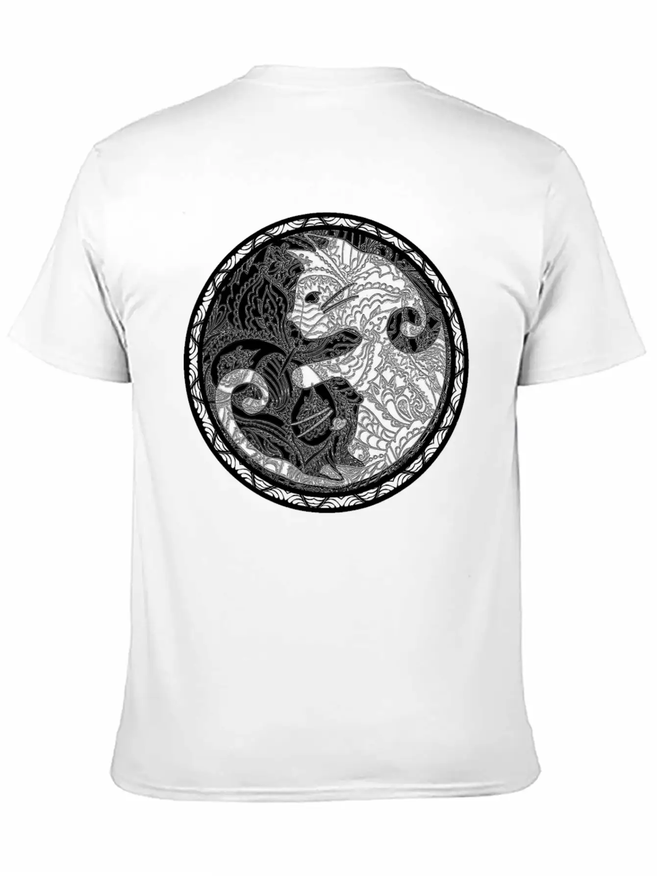 Yin Yang Cats Paisley Print T Shirt Essential Cotton Tee For Daily Outfits – Unisex Style