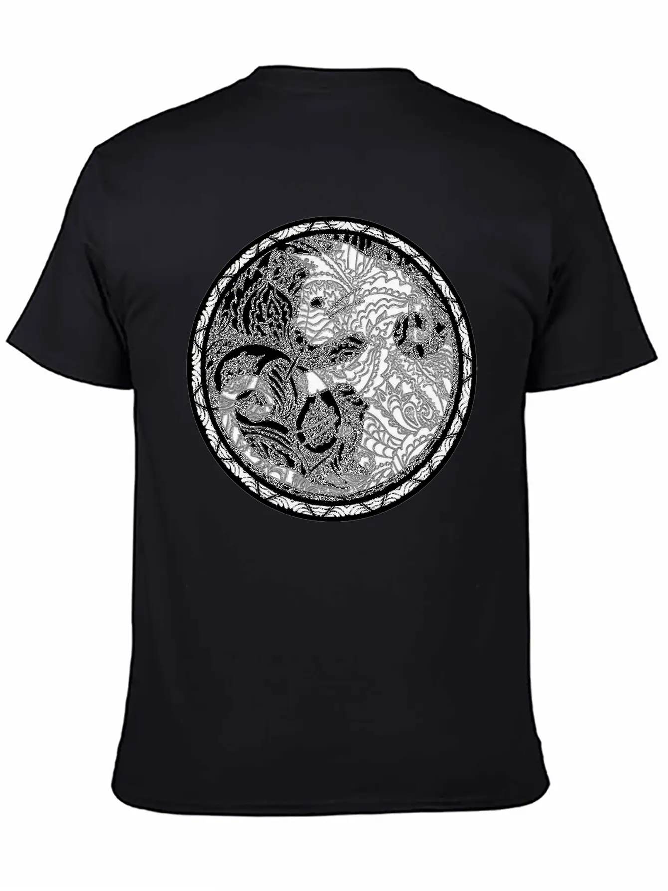 Yin Yang Cats Paisley Print T Shirt Essential Cotton Tee For Daily Outfits – Unisex Style