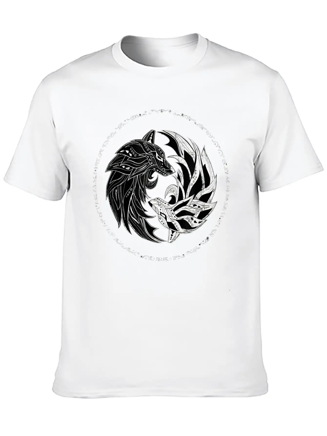 Yin Yang Wolves Wolf Yinyang Tai Chi Qi Gong Soft Cotton Short Sleeve Tee – Unisex Wardrobe Staple