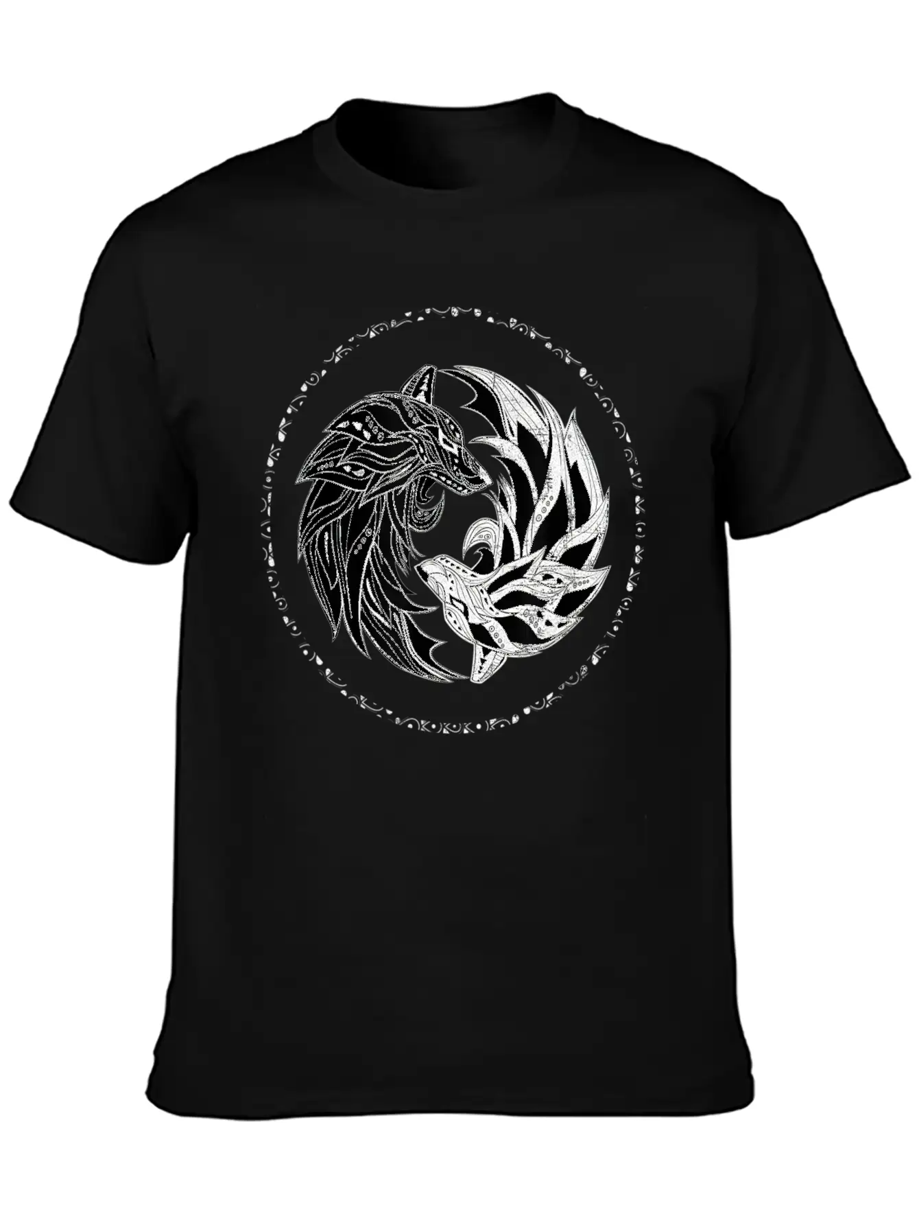 Yin Yang Wolves Wolf Yinyang Tai Chi Qi Gong Soft Cotton Short Sleeve Tee – Unisex Wardrobe Staple
