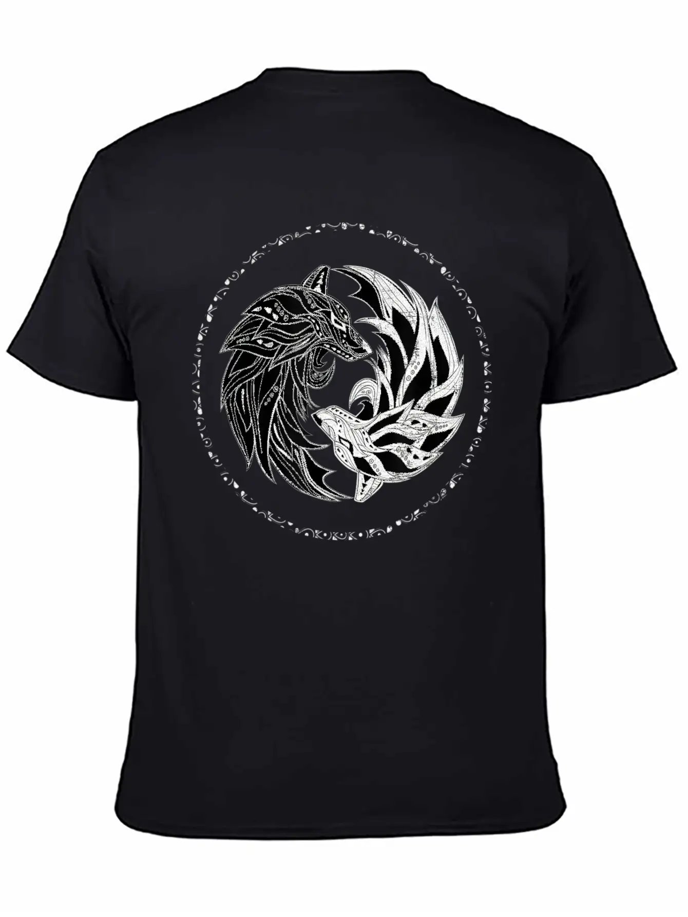 Yin Yang Wolves Wolf Yinyang Tai Chi Qi Gong Soft Cotton Short Sleeve Tee – Unisex Wardrobe Staple