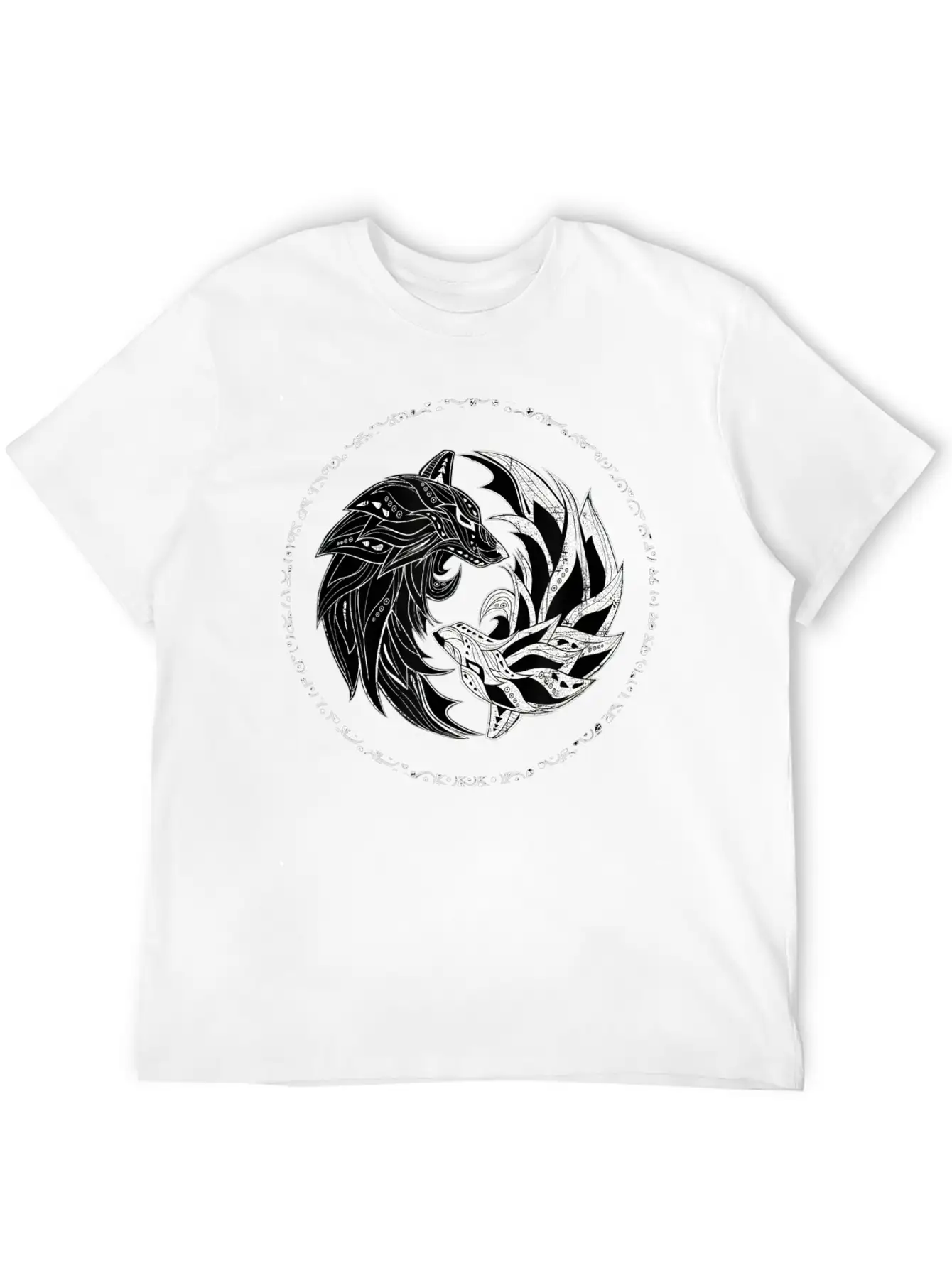 Yin Yang Wolves Wolf Yinyang Tai Chi Qi Gong Soft Cotton Short Sleeve Tee – Unisex Wardrobe Staple