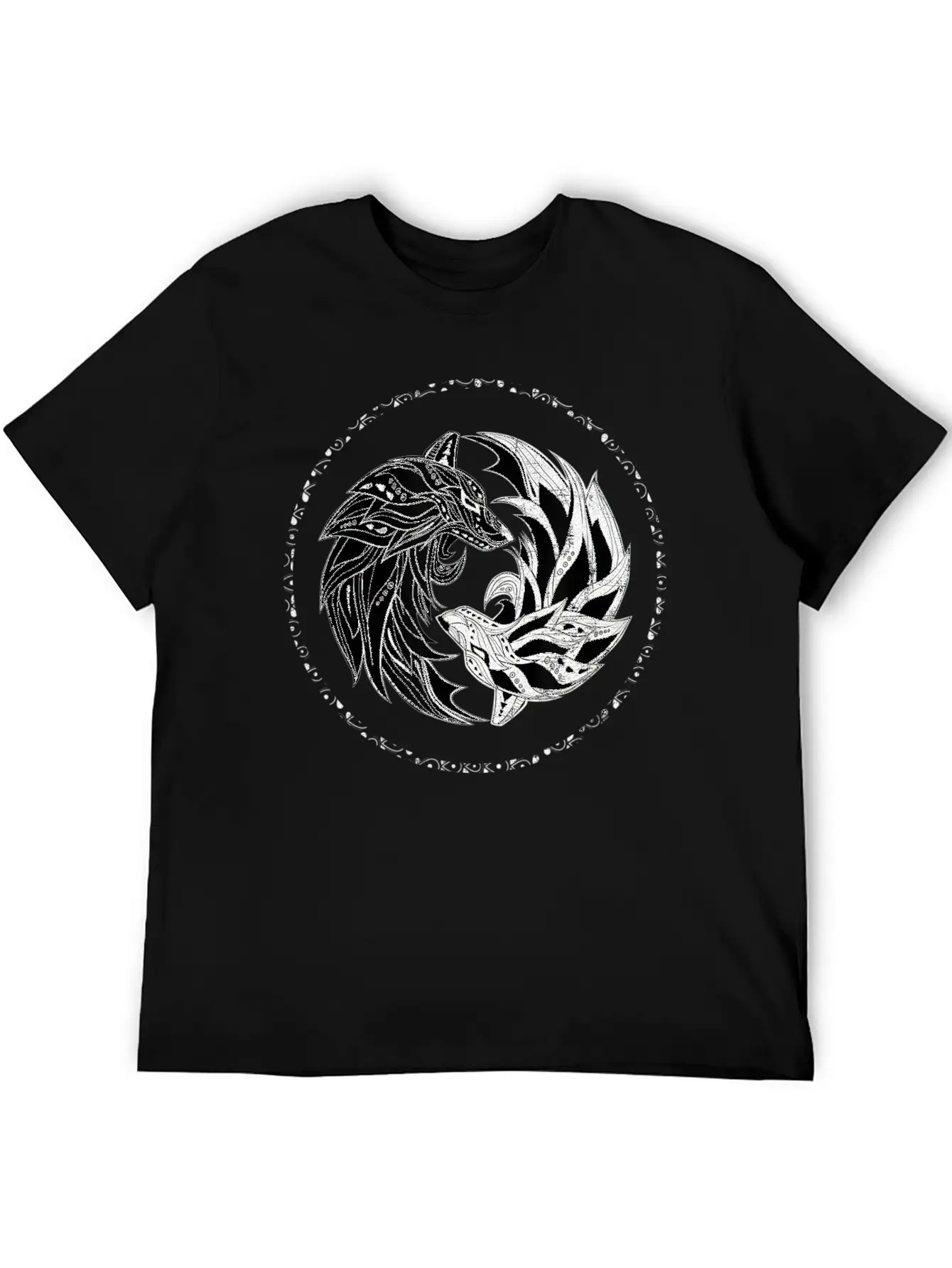 Yin Yang Wolves Wolf Yinyang Tai Chi Qi Gong Soft Cotton Short Sleeve Tee – Unisex Wardrobe Staple