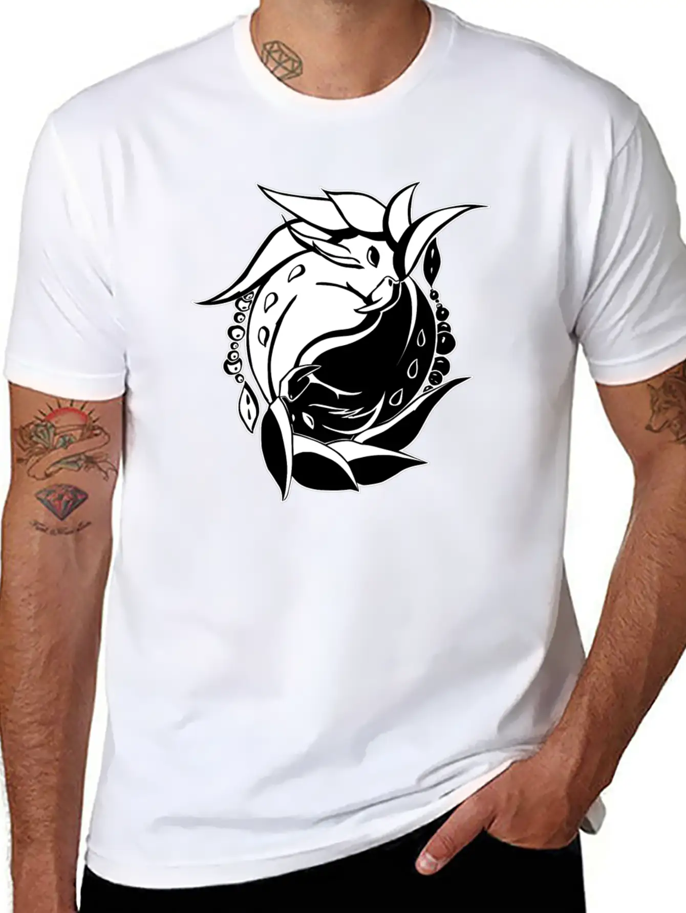 Ying & Yang Birds Lightweight Cotton T-Shirt – Daily Comfort Graphic Shirt