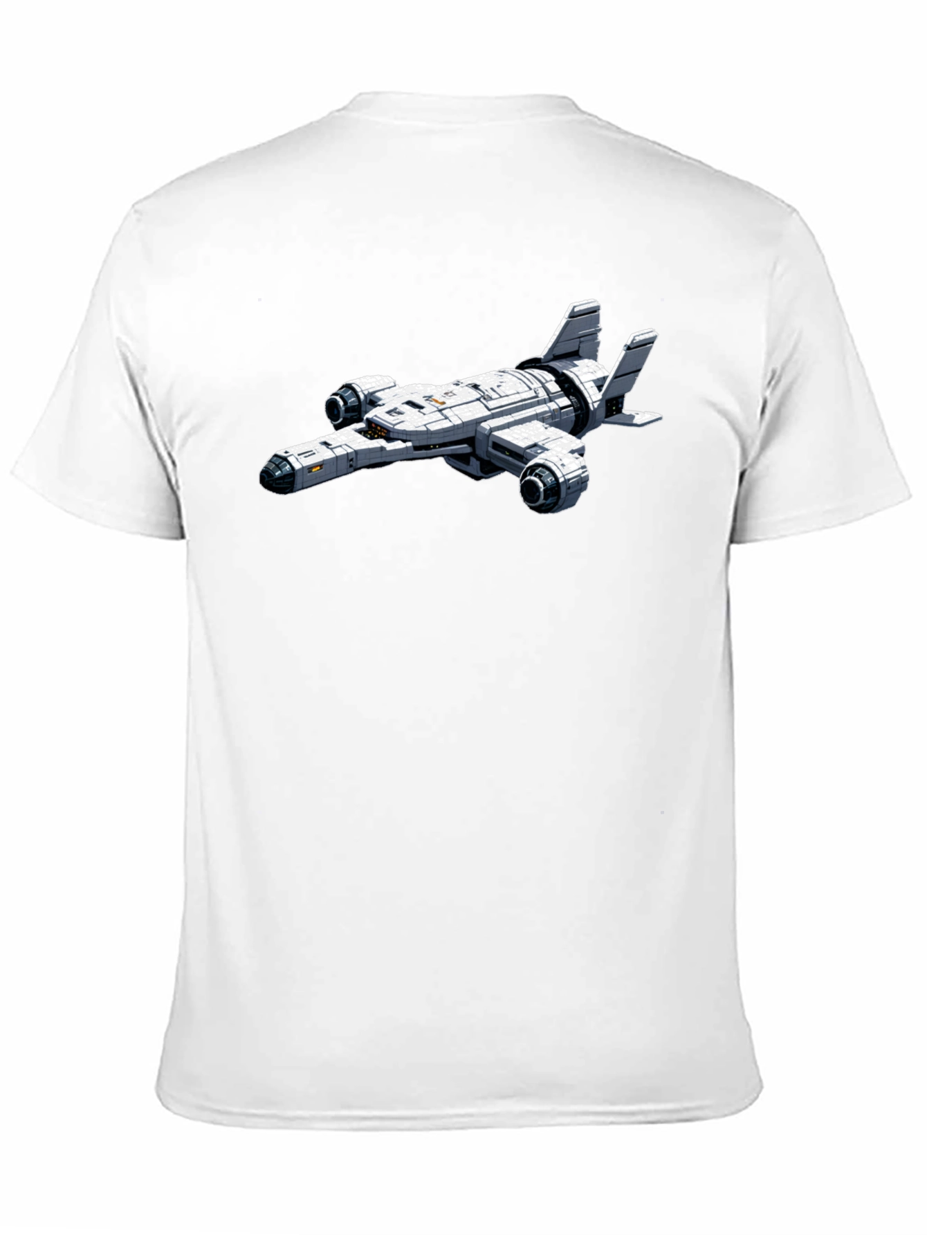 Sci-Fi Spaceship Graphic Black T-Shirt