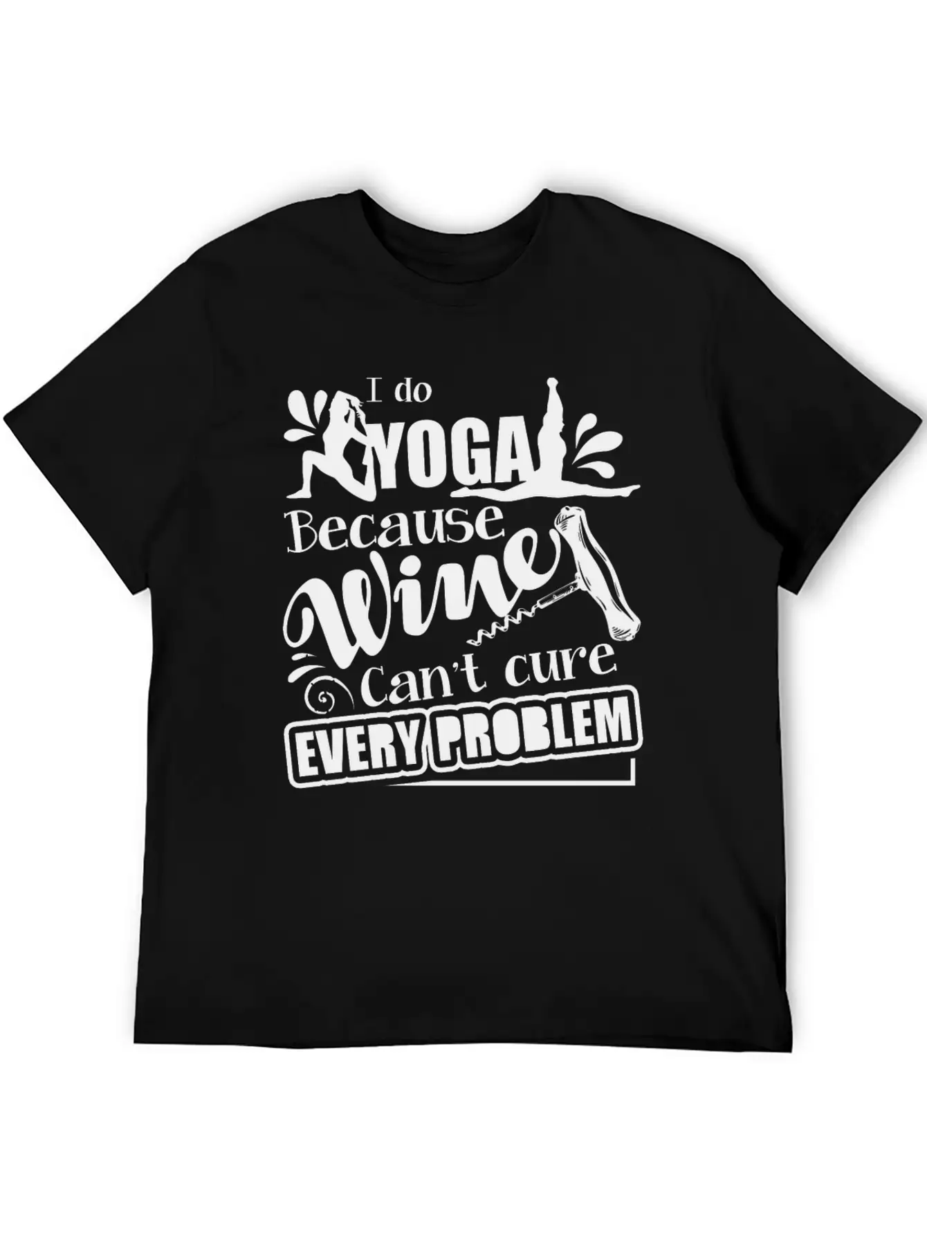 Yoga And Wine Mug Lightweight Cotton T-Shirt – Daily Comfort Graphic Shirt