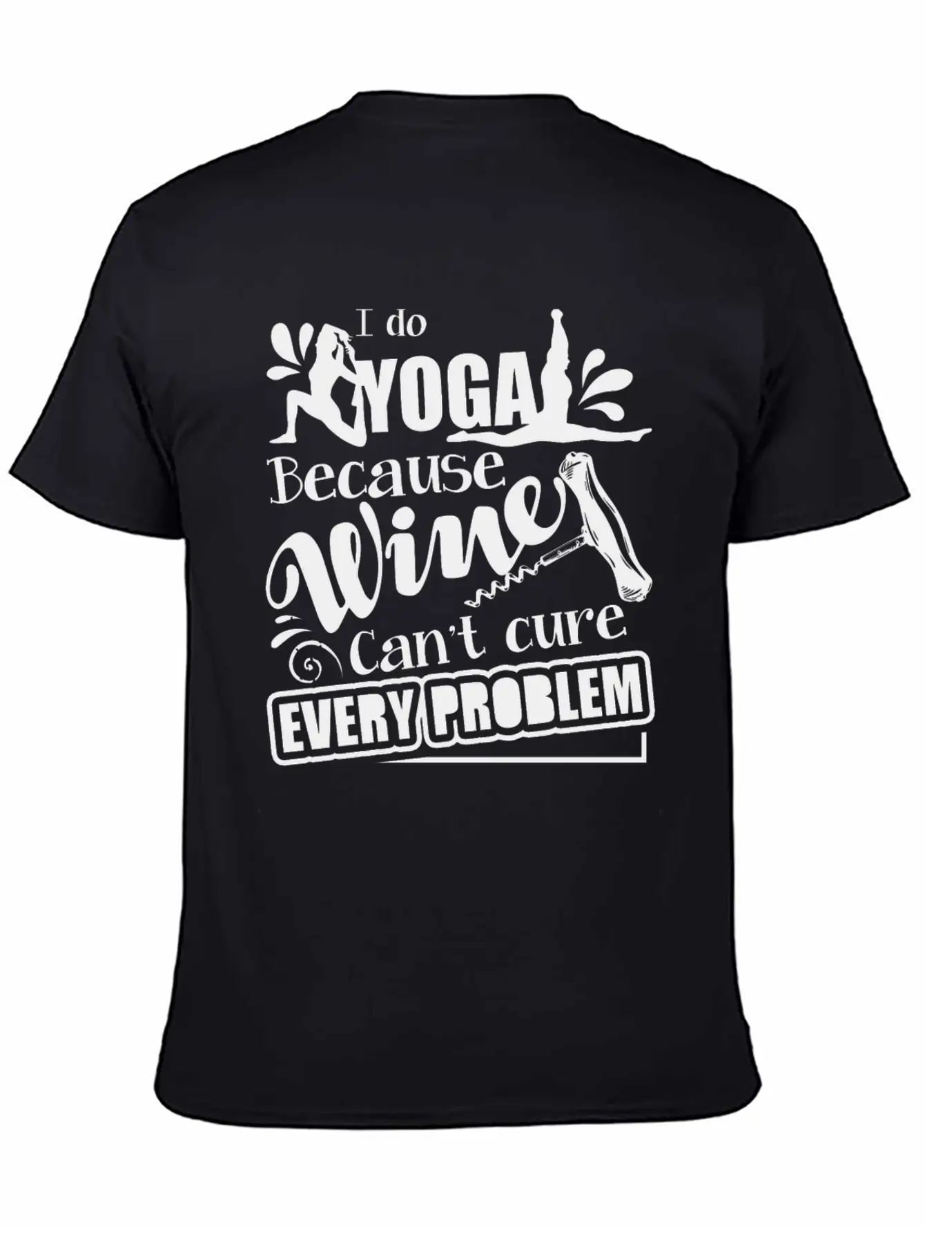 Yoga And Wine Mug Lightweight Cotton T-Shirt – Daily Comfort Graphic Shirt
