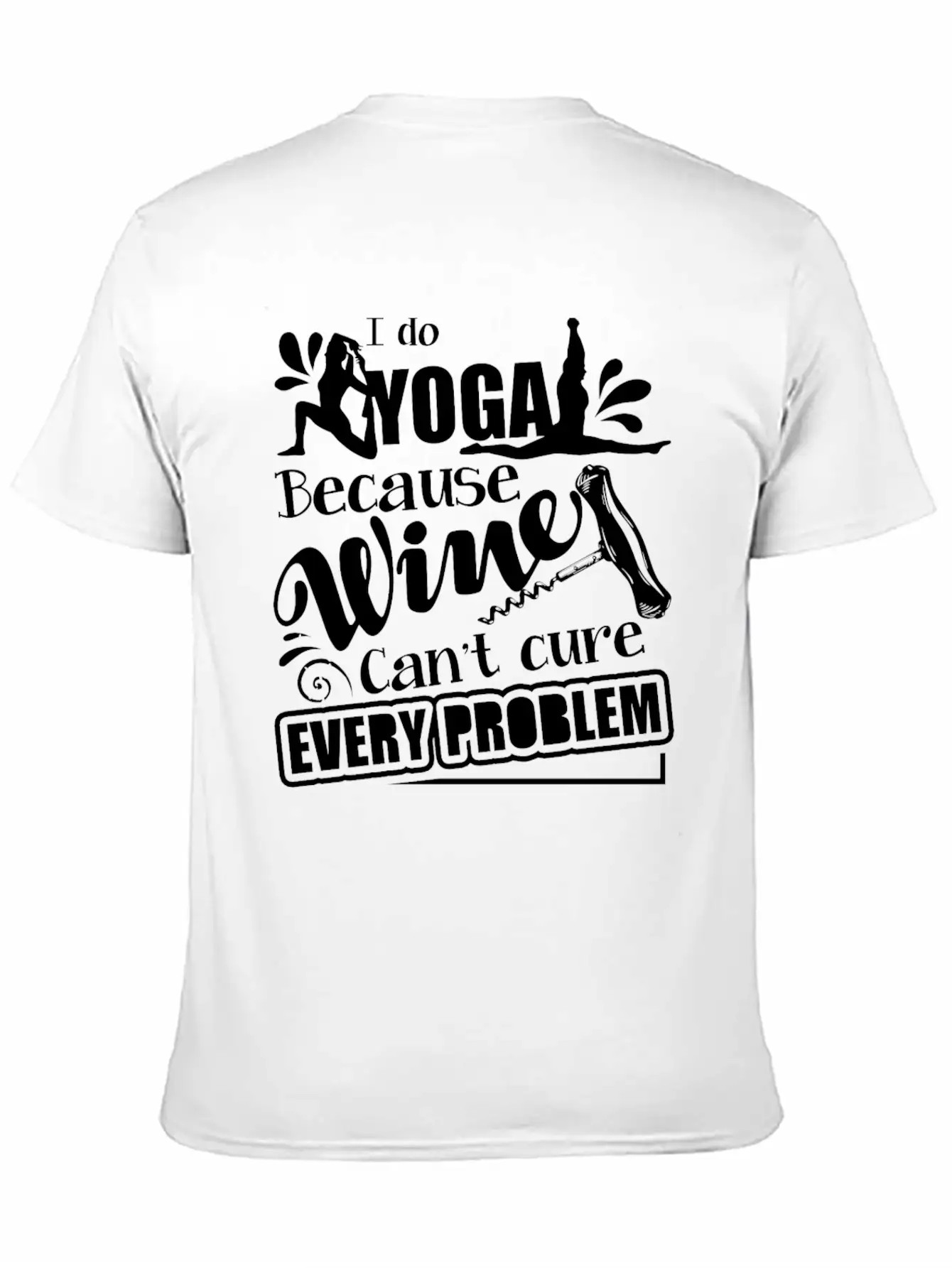 Yoga And Wine Mug Lightweight Cotton T-Shirt – Daily Comfort Graphic Shirt