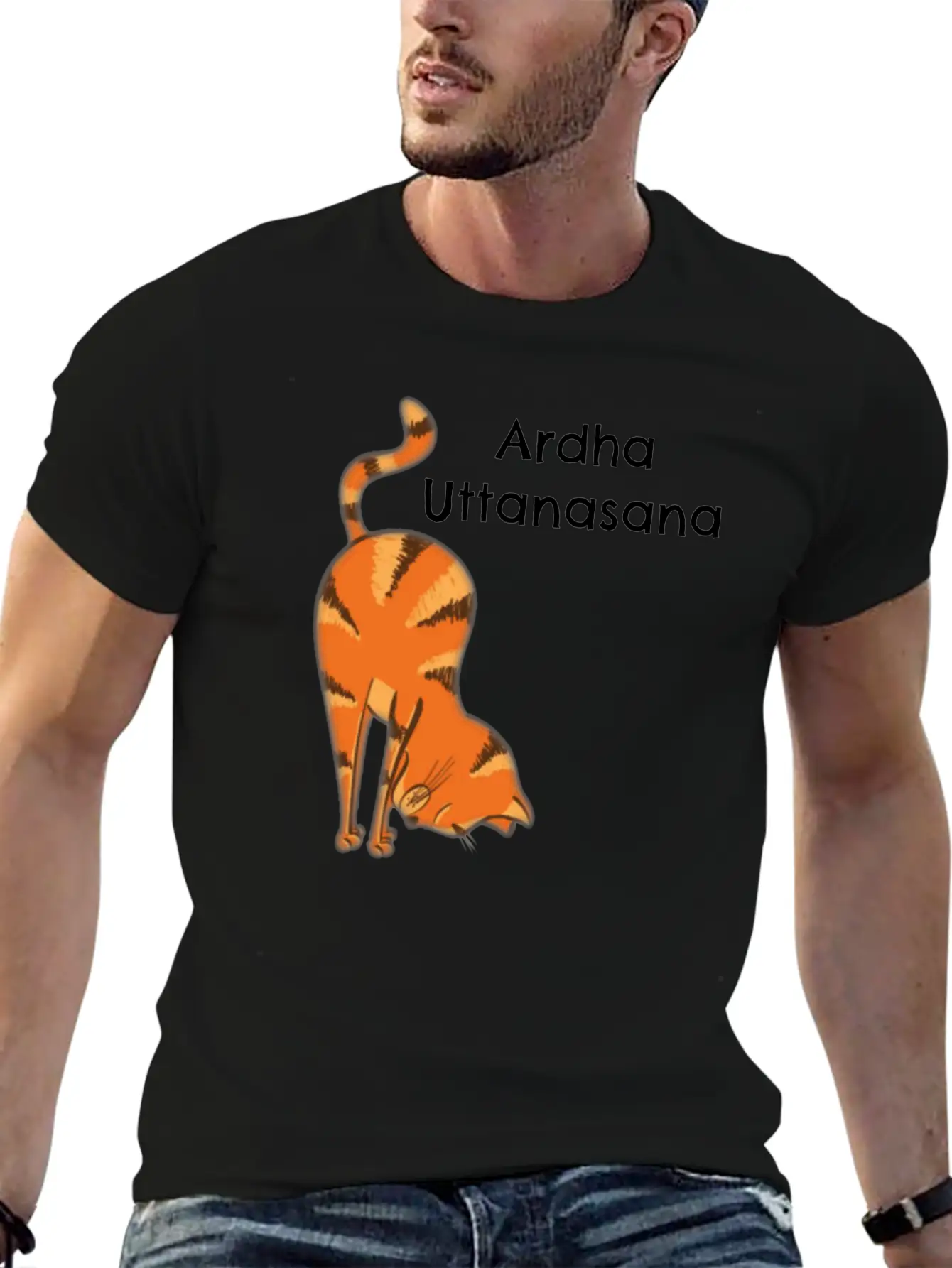 Yoga Cat- Ardha Uttanasan Classic Fit Graphic Tee For Daily Comfort – Unisex Cotton Shirt