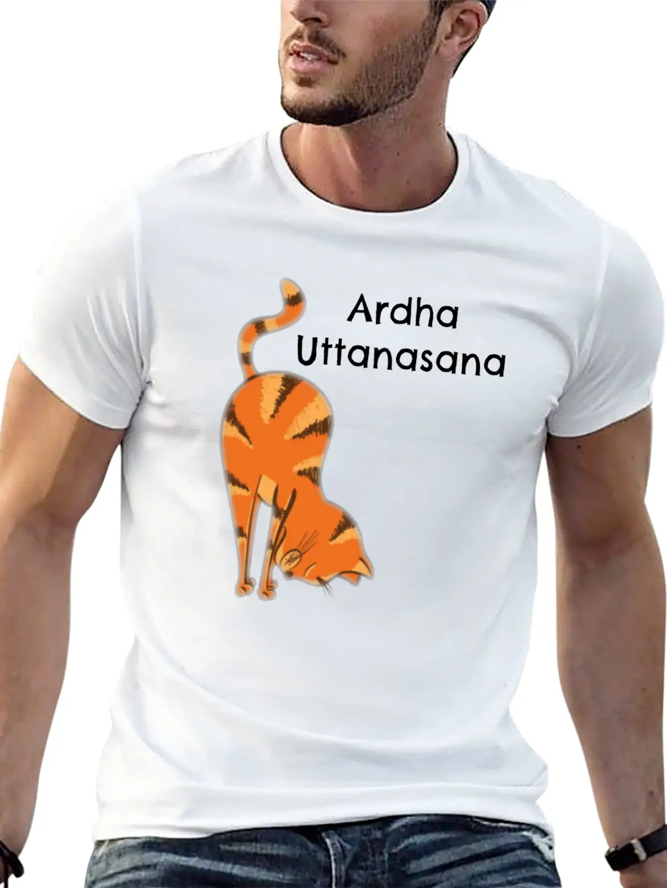 Yoga Cat- Ardha Uttanasan Classic Fit Graphic Tee For Daily Comfort – Unisex Cotton Shirt