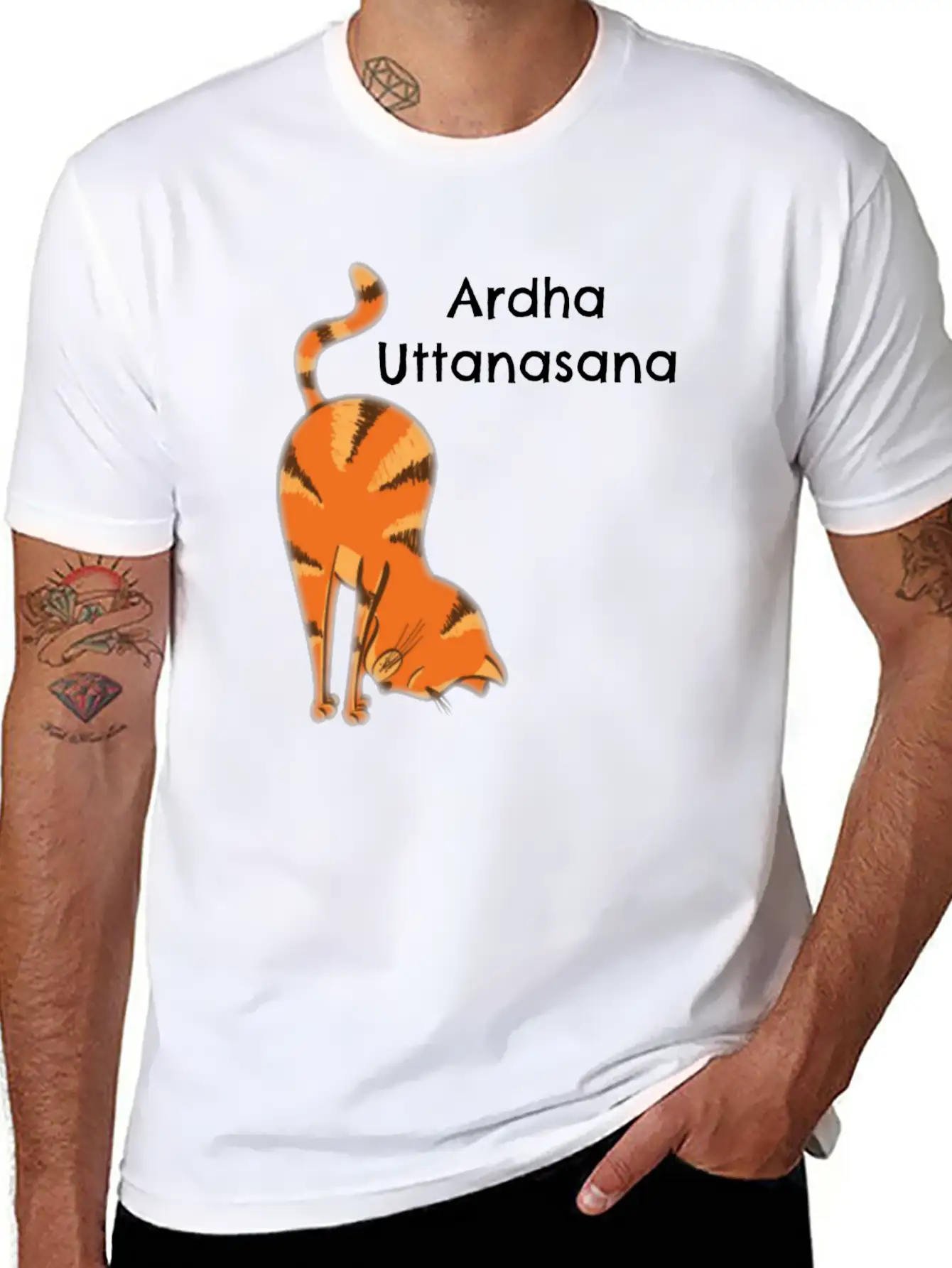 Yoga Cat- Ardha Uttanasan Classic Fit Graphic Tee For Daily Comfort – Unisex Cotton Shirt